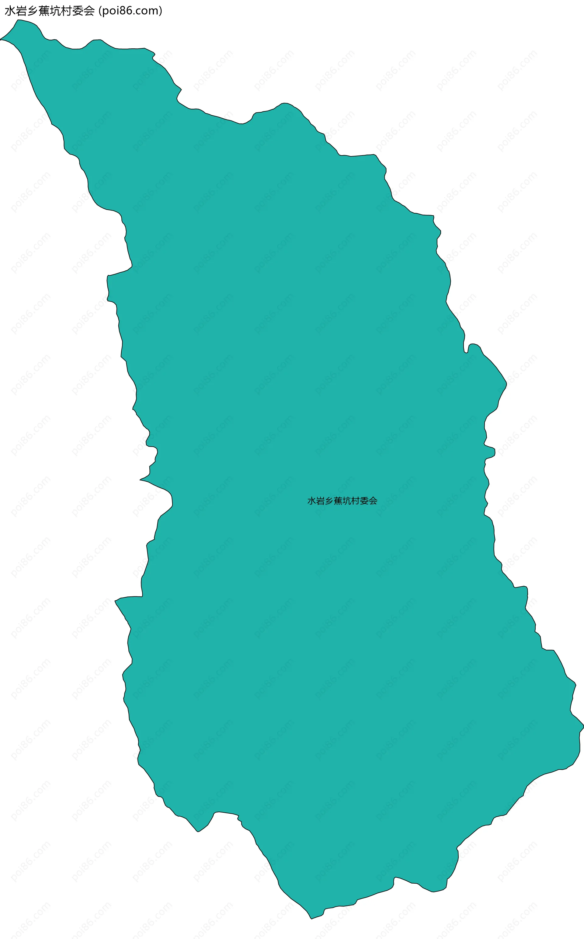 水岩乡蕉坑村委会边界地图