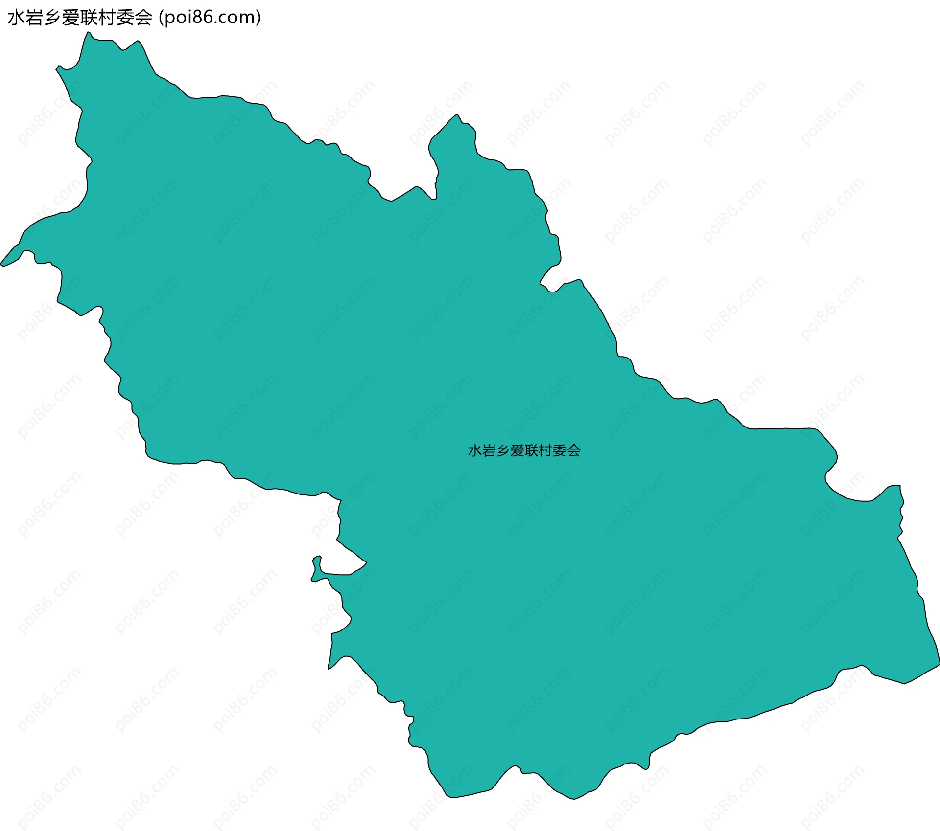 水岩乡爱联村委会边界地图