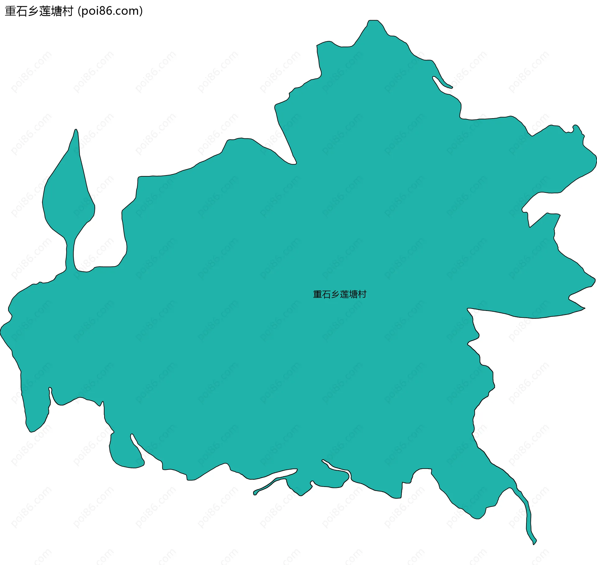 重石乡莲塘村边界地图