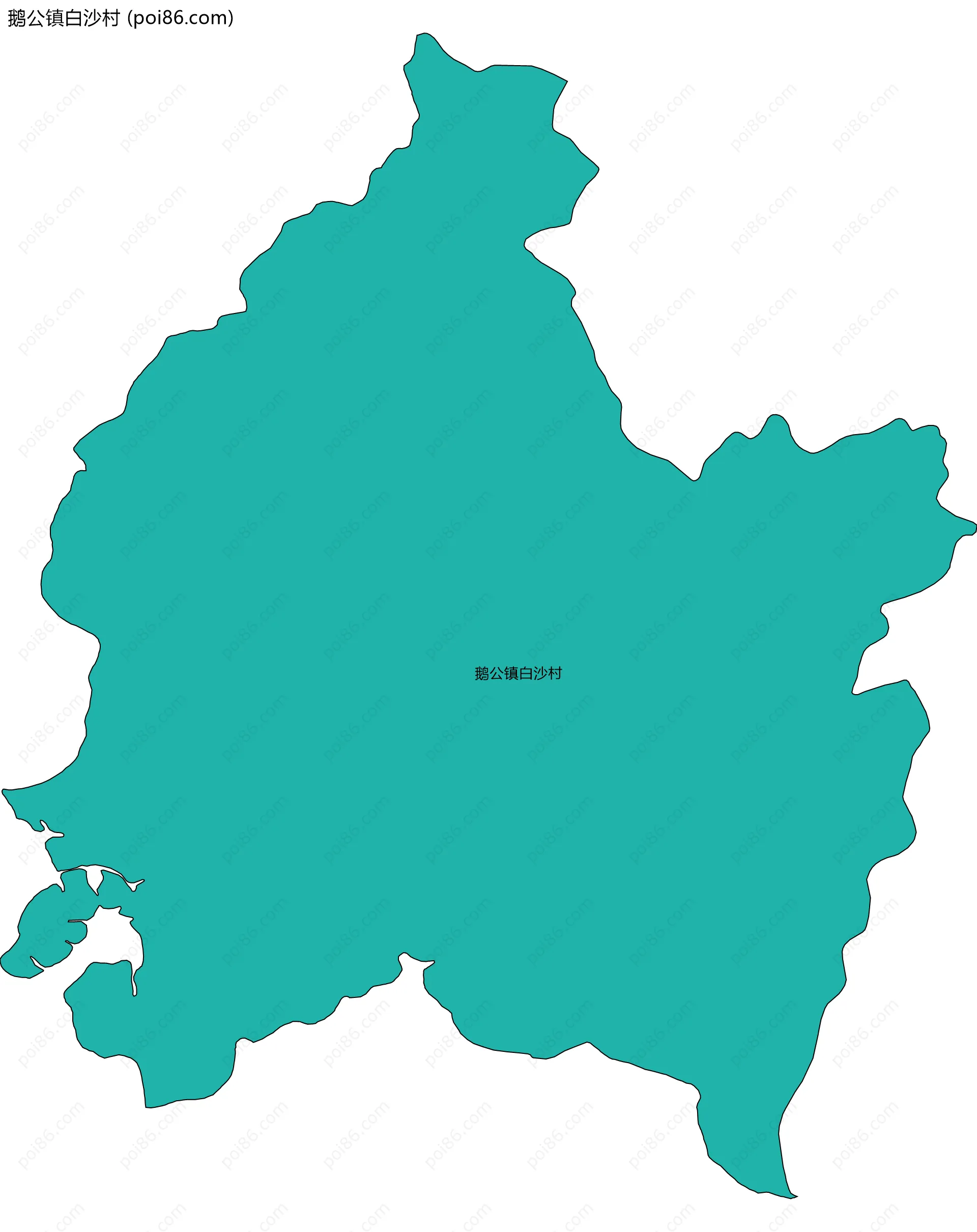 鹅公镇白沙村边界地图