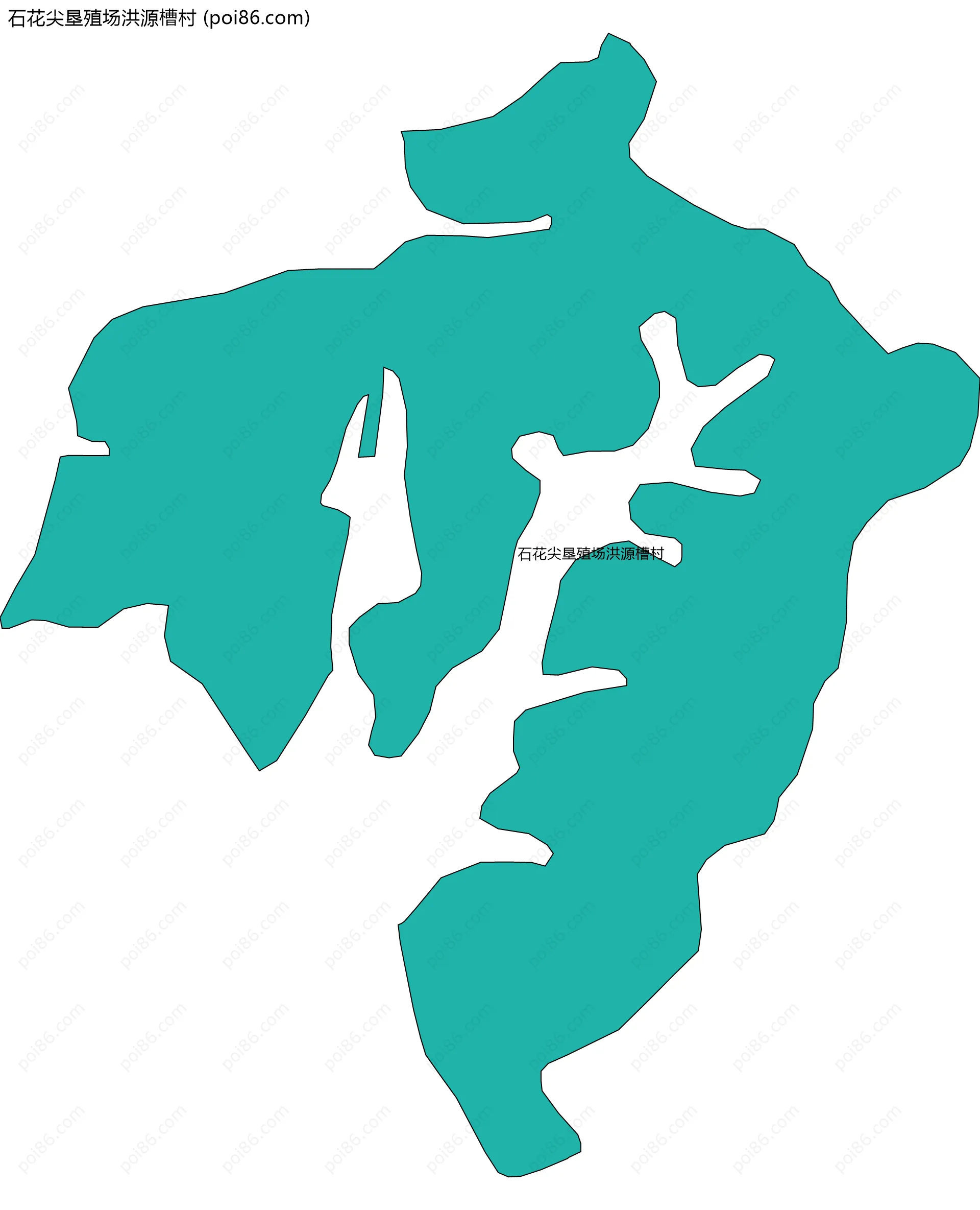 石花尖垦殖场洪源槽村边界地图