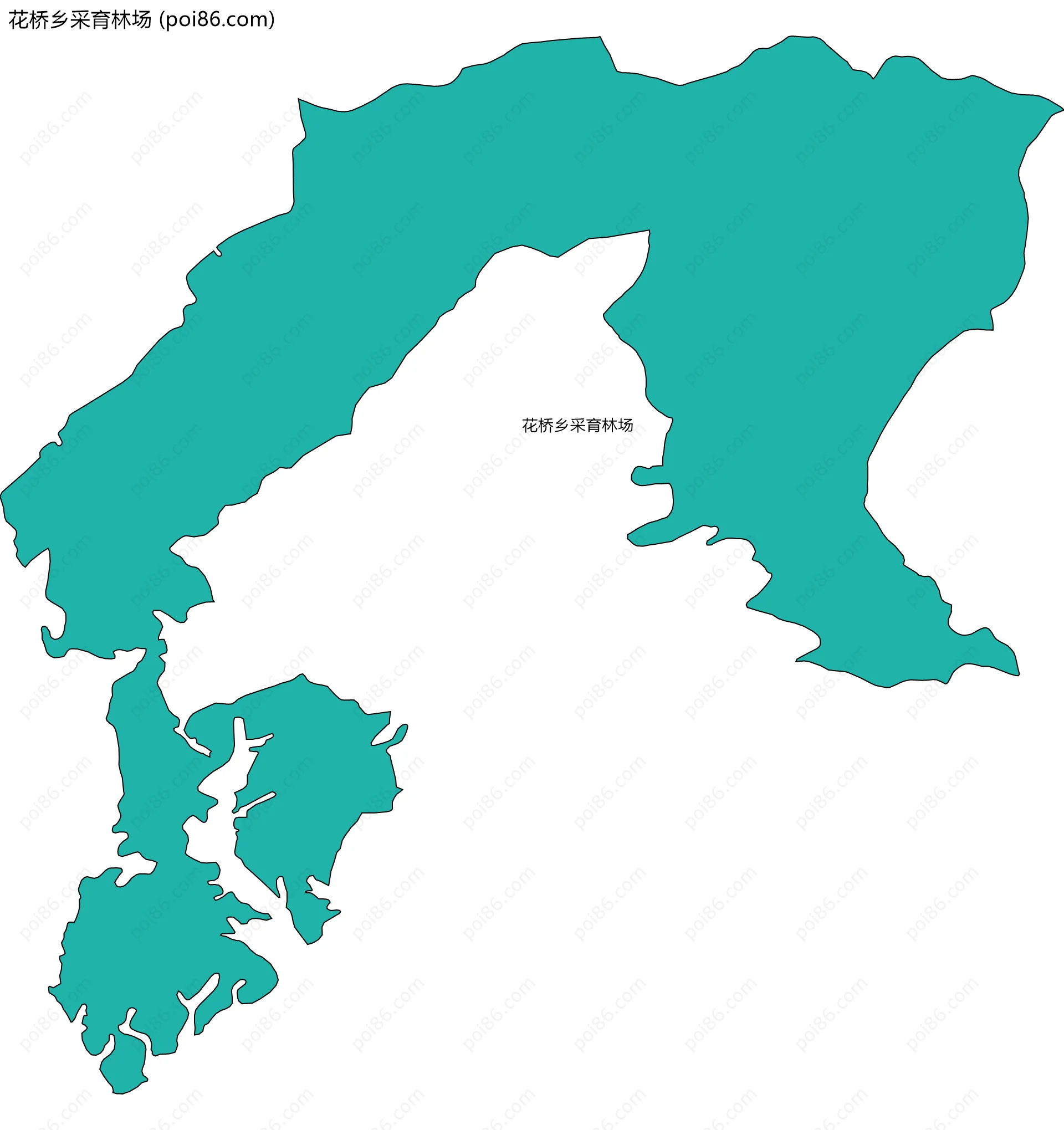 花桥乡采育林场边界地图