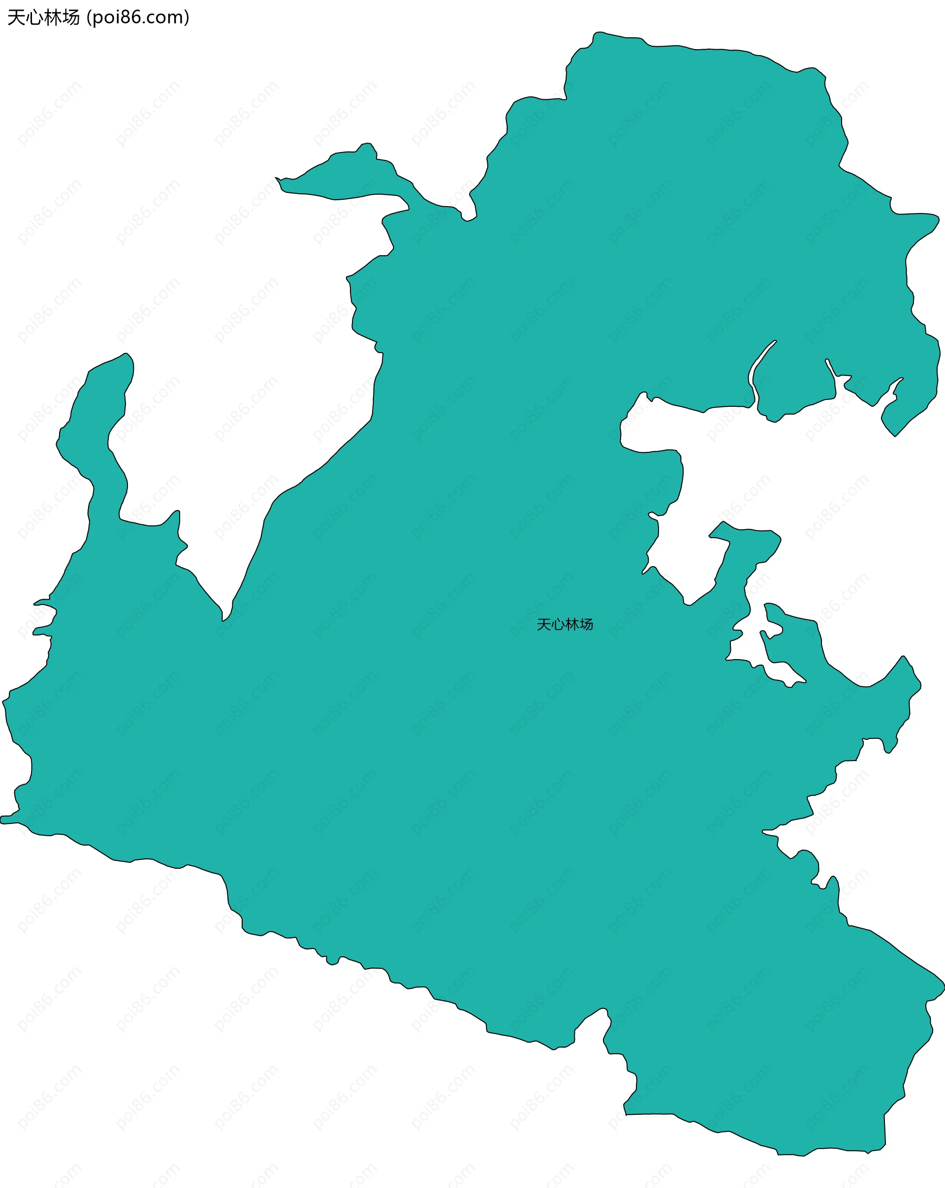 天心林场边界地图(五级行政区划)