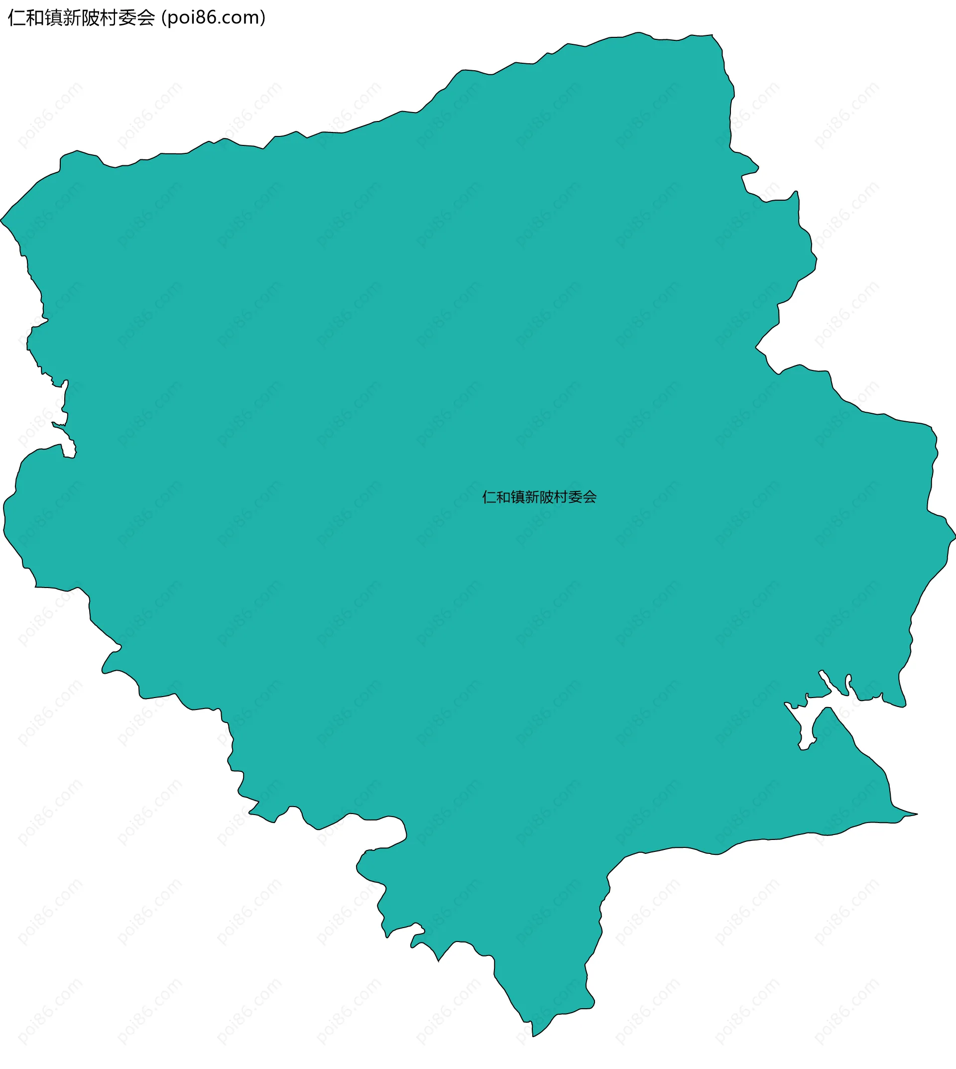 仁和镇新陂村委会边界地图