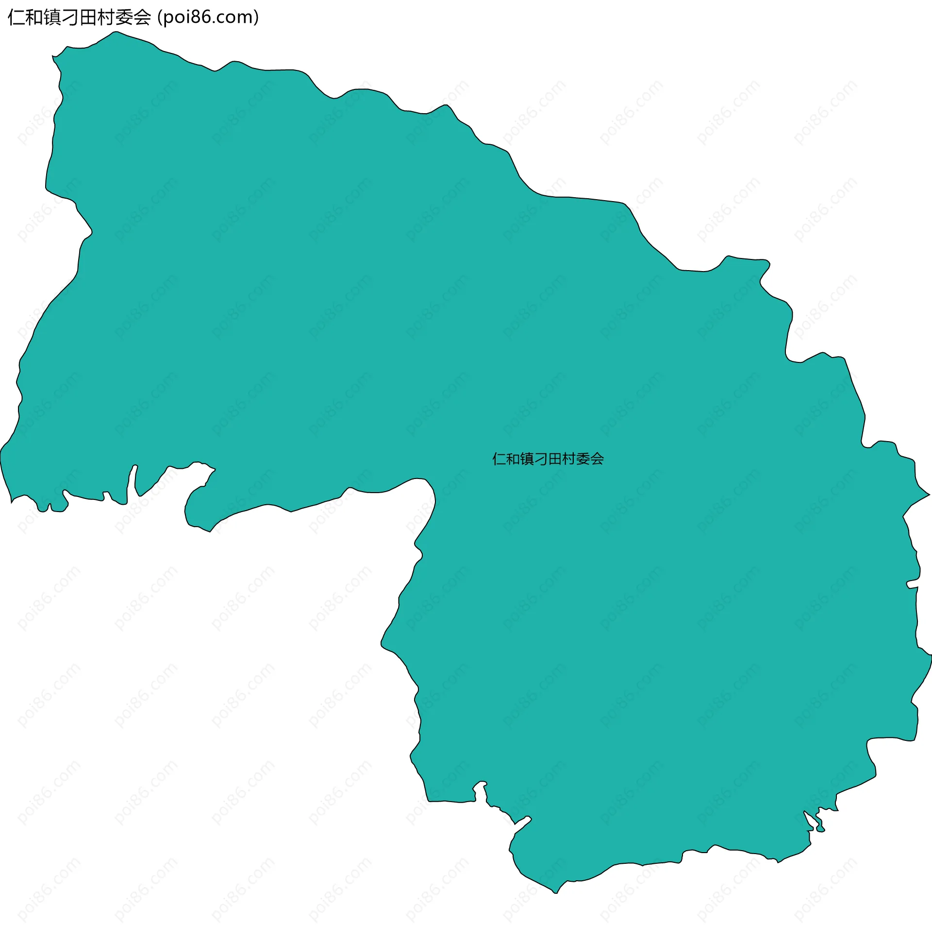 仁和镇刁田村委会边界地图