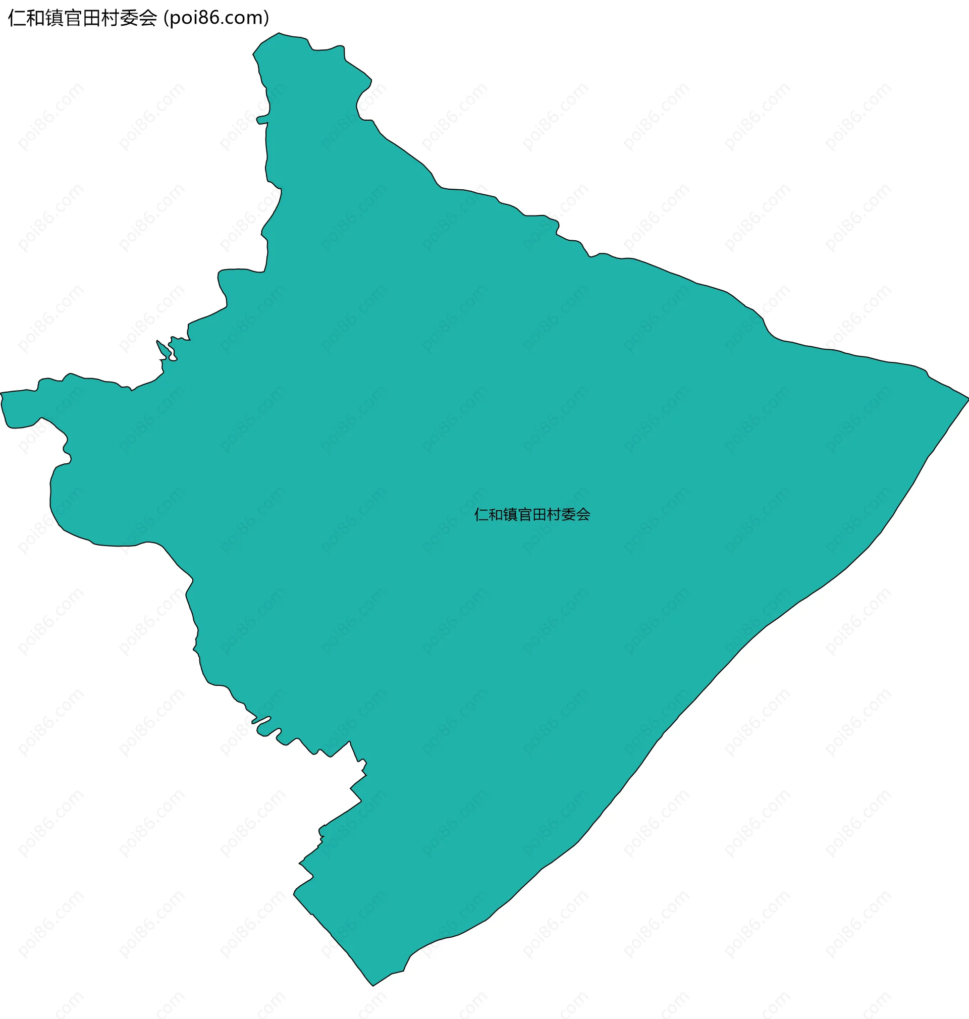 仁和镇官田村委会边界地图