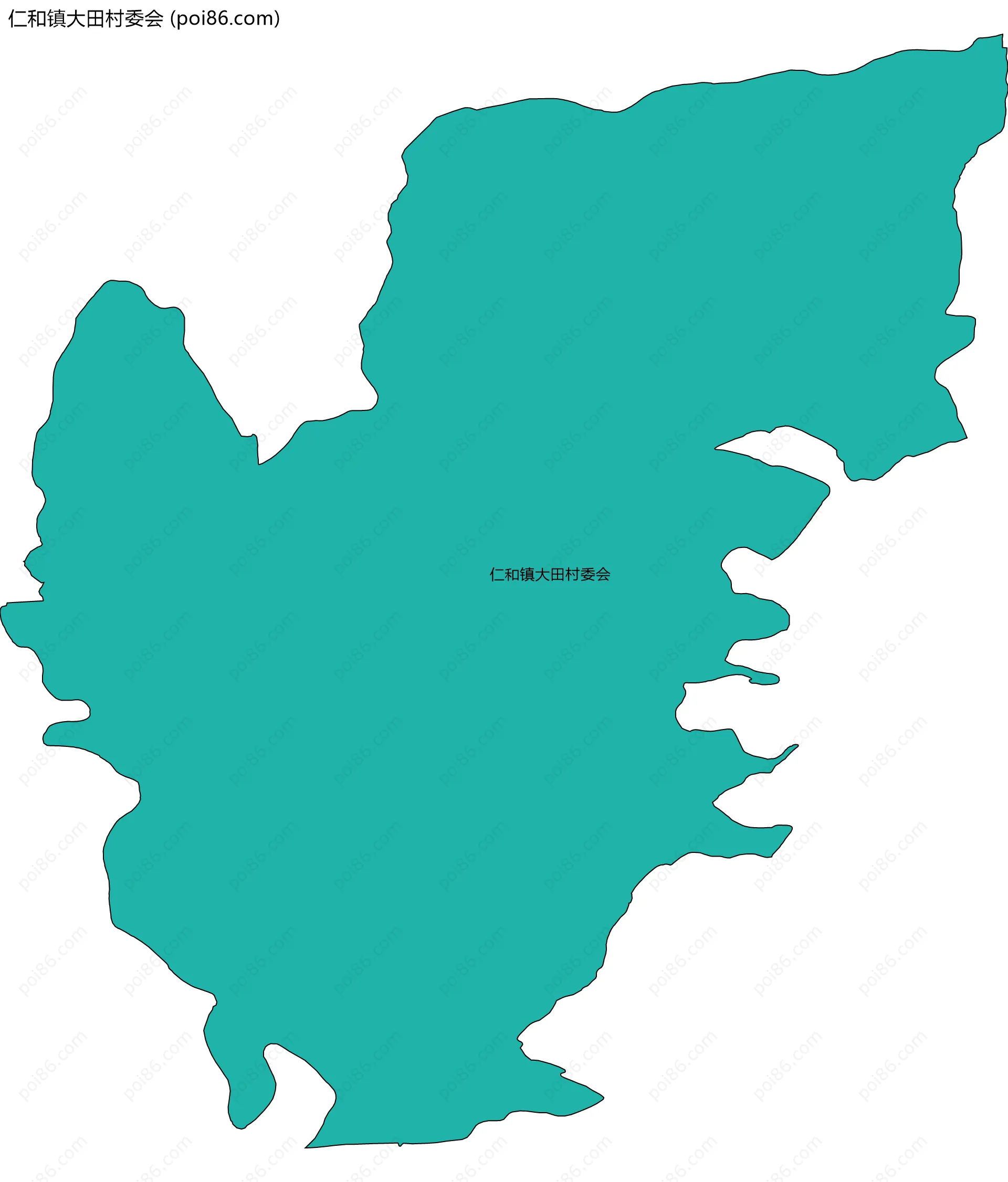 仁和镇大田村委会边界地图