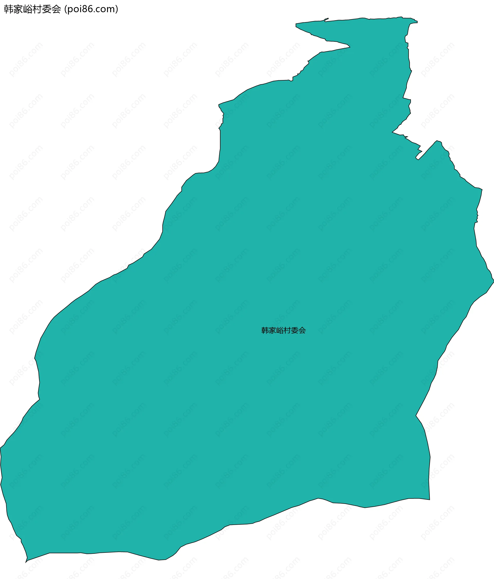 韩家峪村委会边界地图