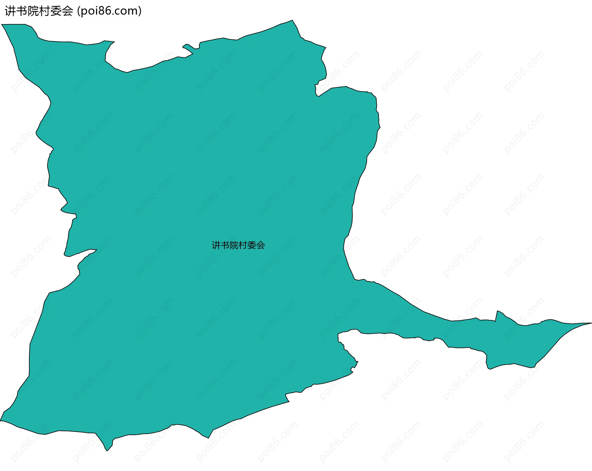 讲书院村委会边界地图