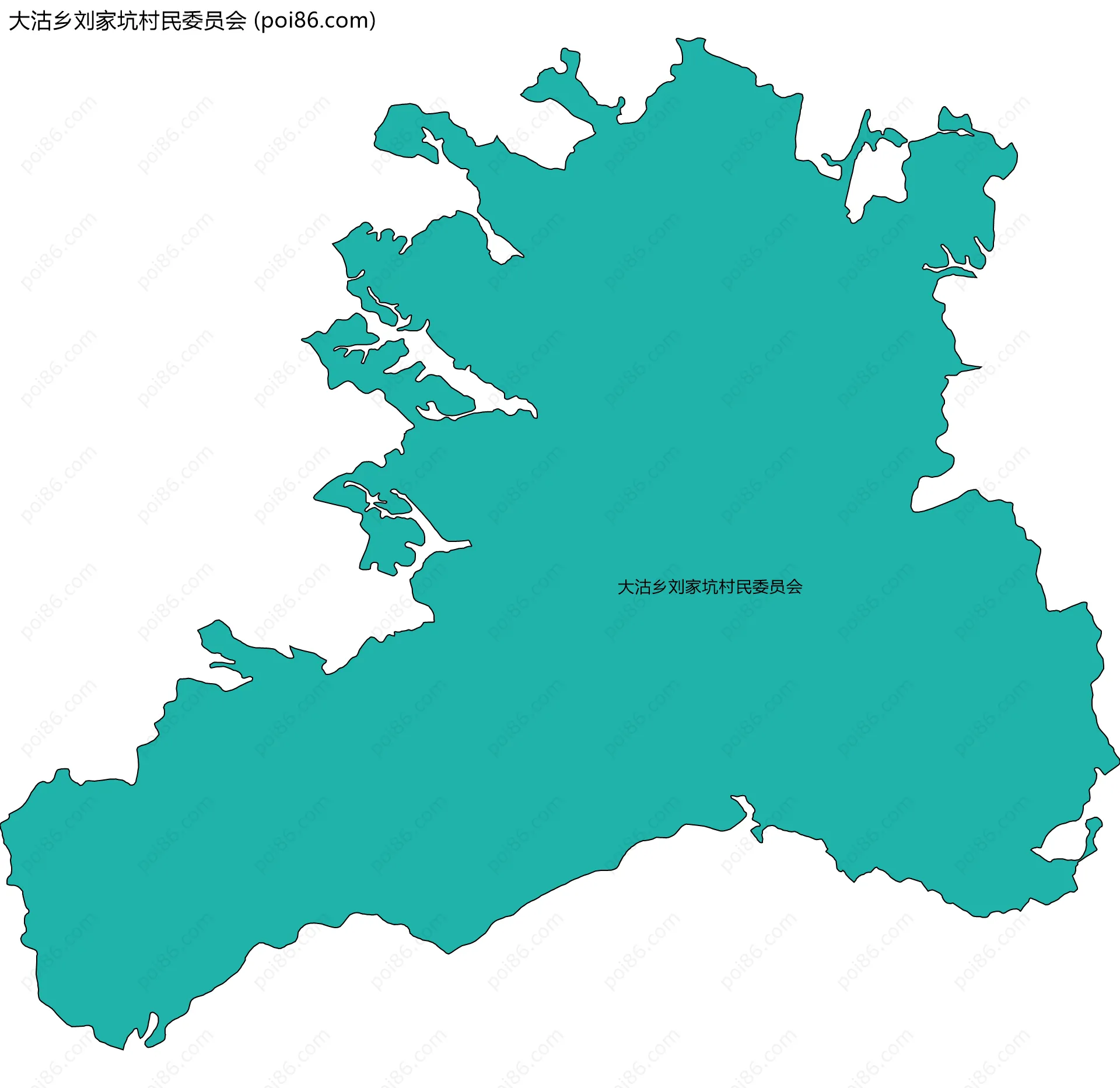 大沽乡刘家坑村民委员会边界地图