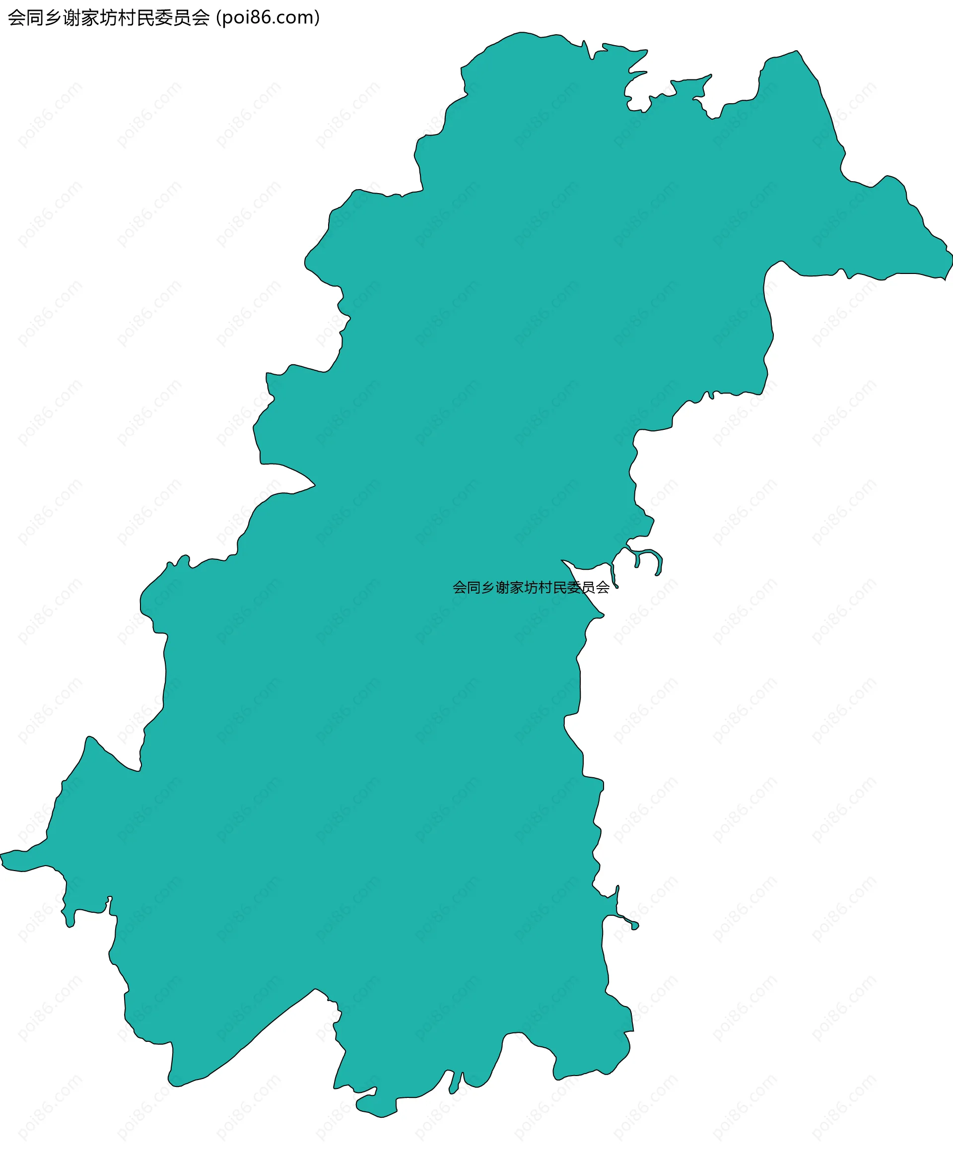 会同乡谢家坊村民委员会边界地图