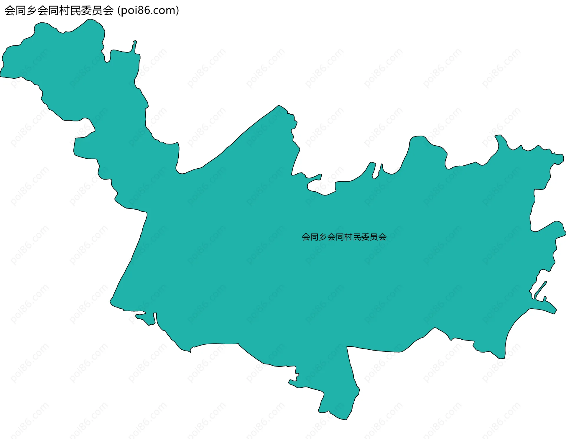 会同乡会同村民委员会边界地图
