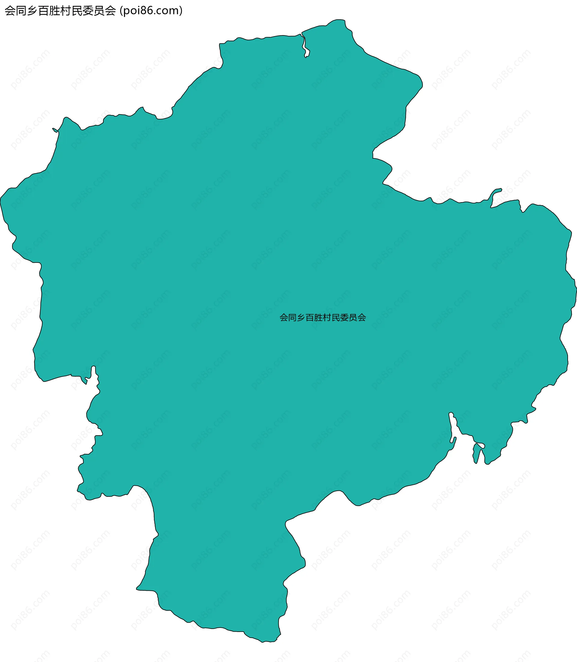 会同乡百胜村民委员会边界地图