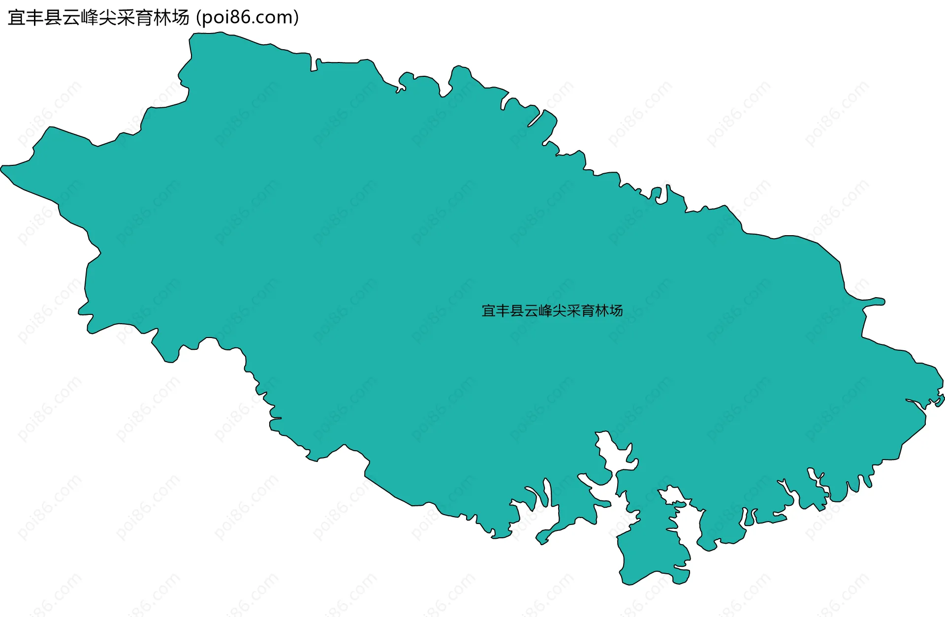 宜丰县云峰尖采育林场边界地图(五级行政区划)