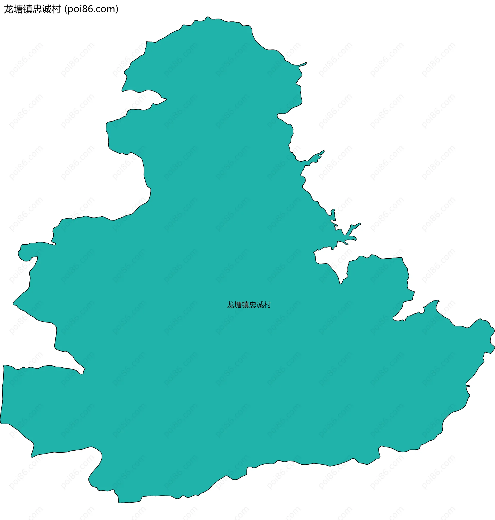 龙塘镇忠诚村边界地图