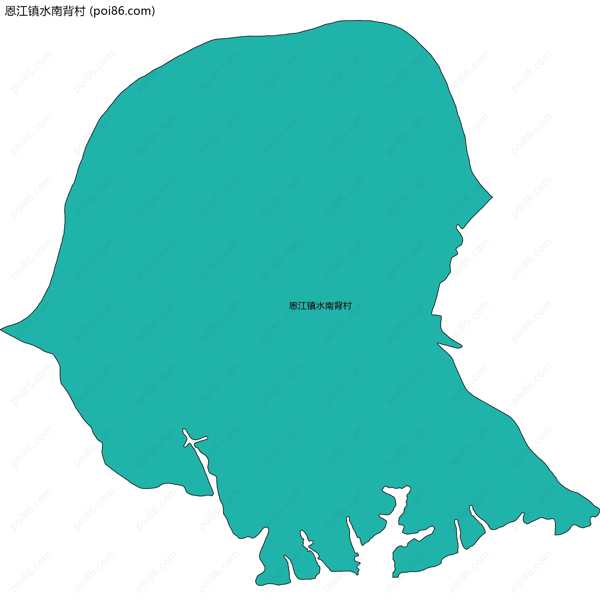 恩江镇水南背村边界地图