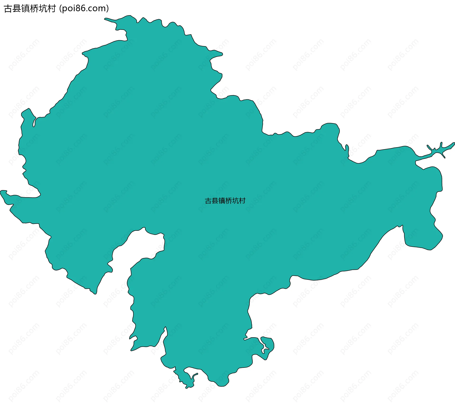 古县镇桥坑村边界地图
