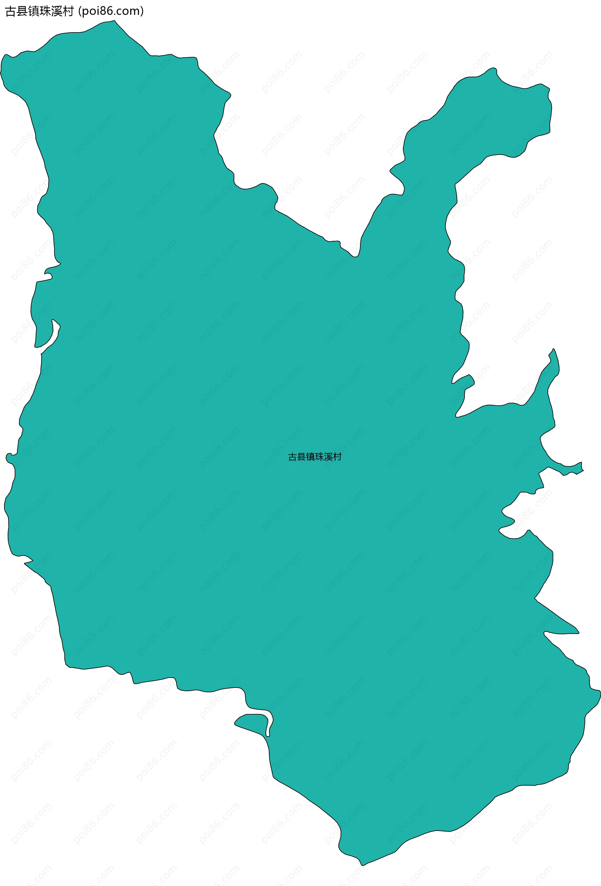 古县镇珠溪村边界地图