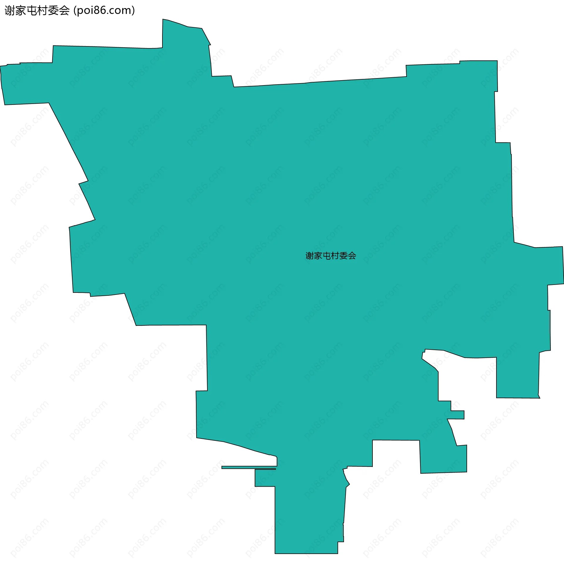 谢家屯村委会边界地图