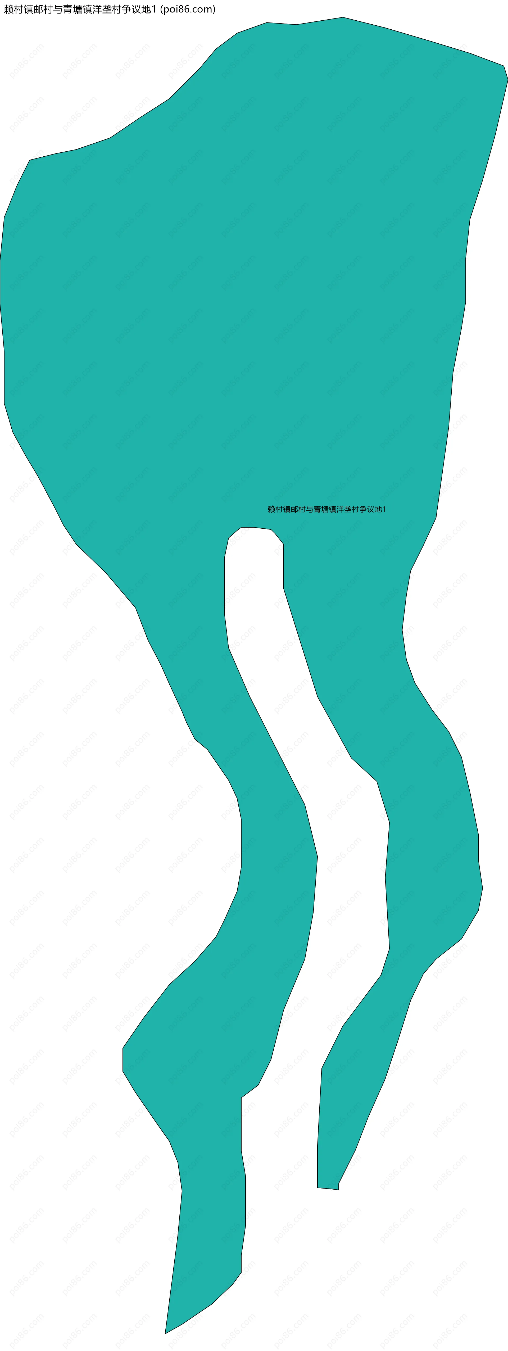 赖村镇邮村与青塘镇洋垄村争议地1边界地图