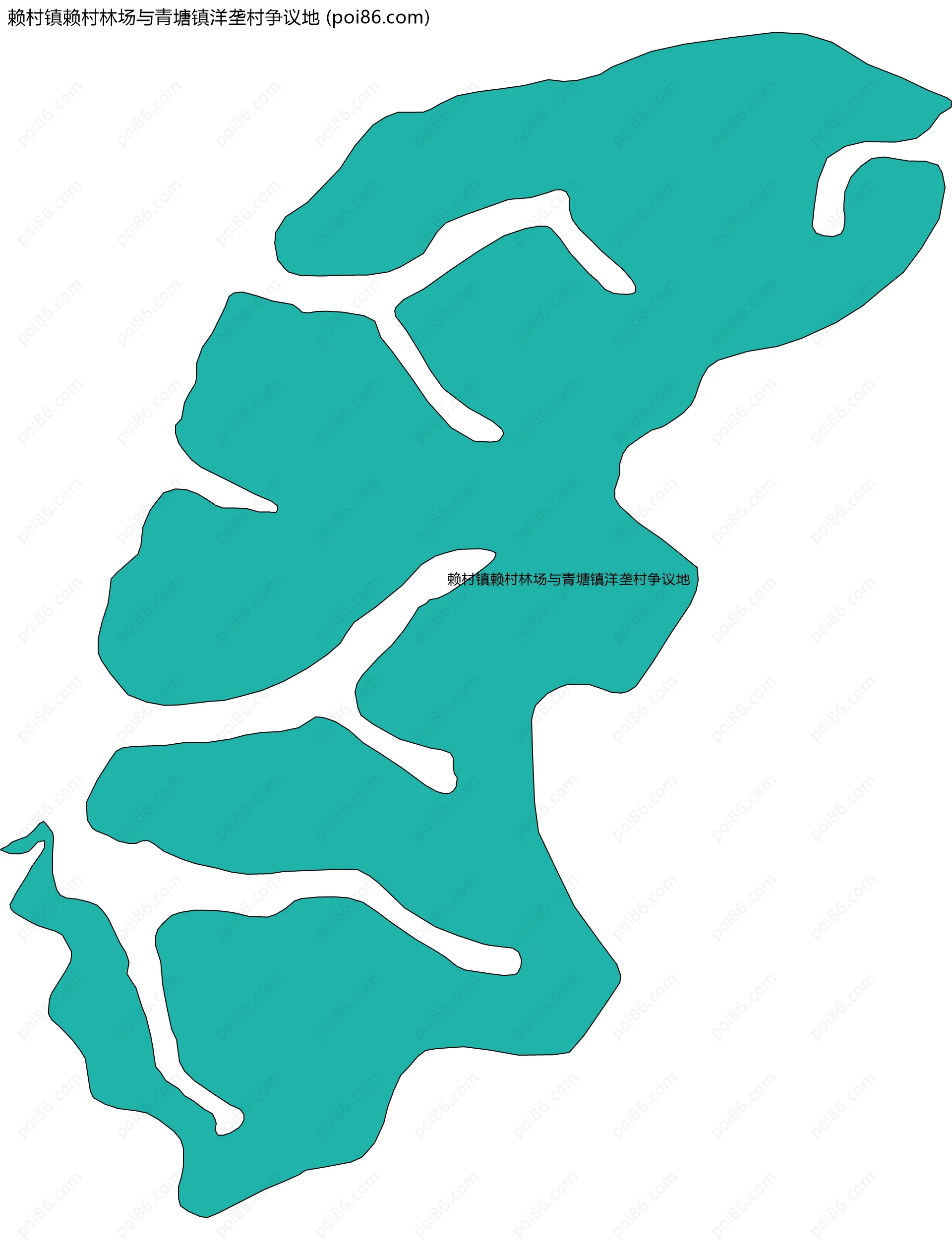 赖村镇赖村林场与青塘镇洋垄村争议地边界地图