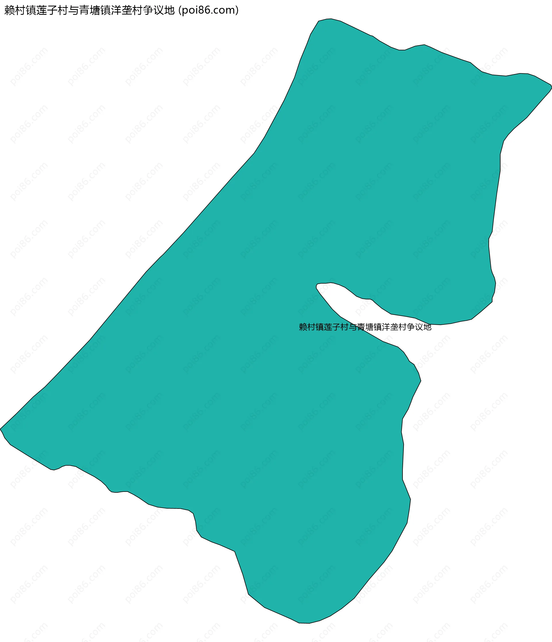 赖村镇莲子村与青塘镇洋垄村争议地边界地图
