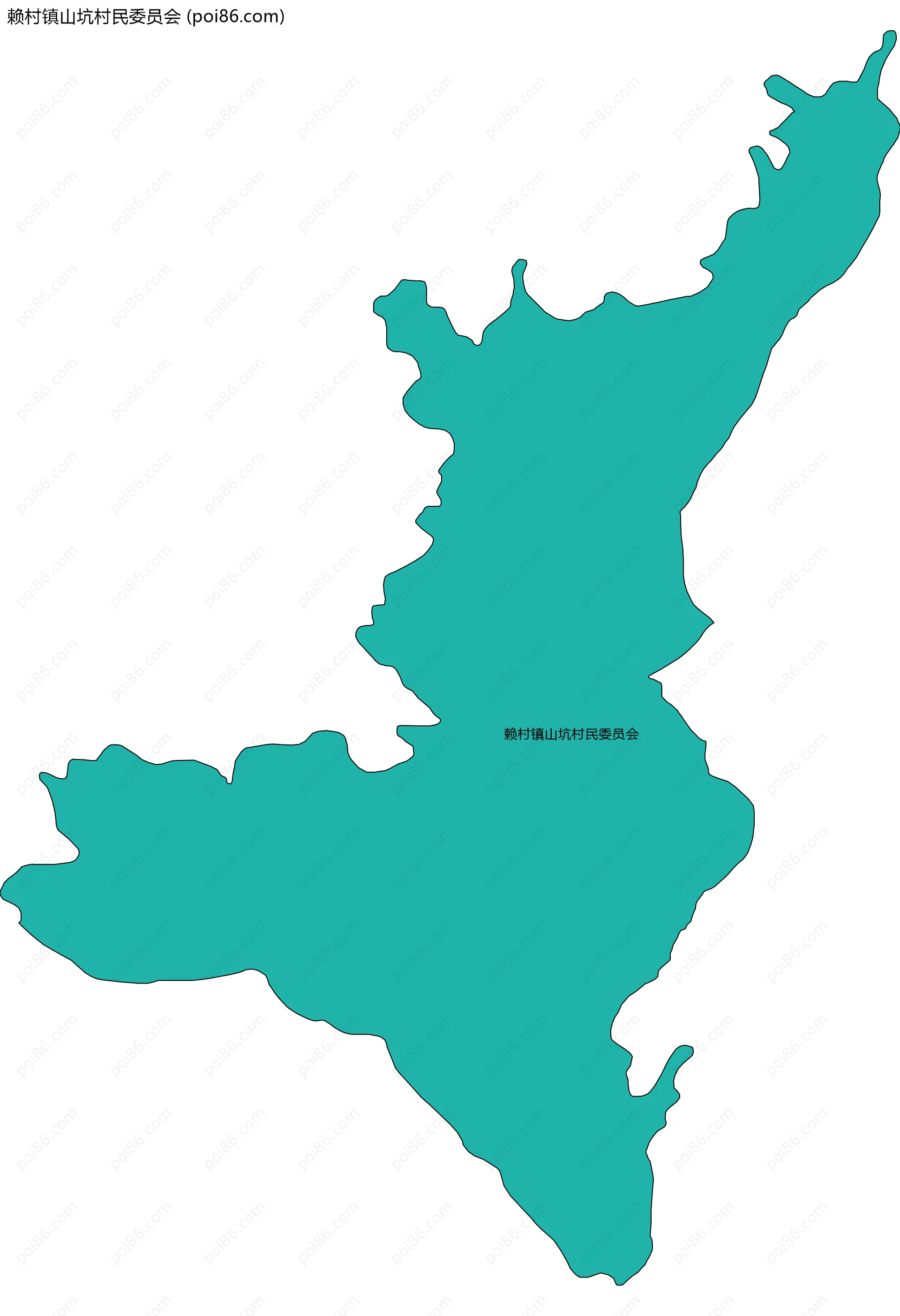 赖村镇山坑村民委员会边界地图