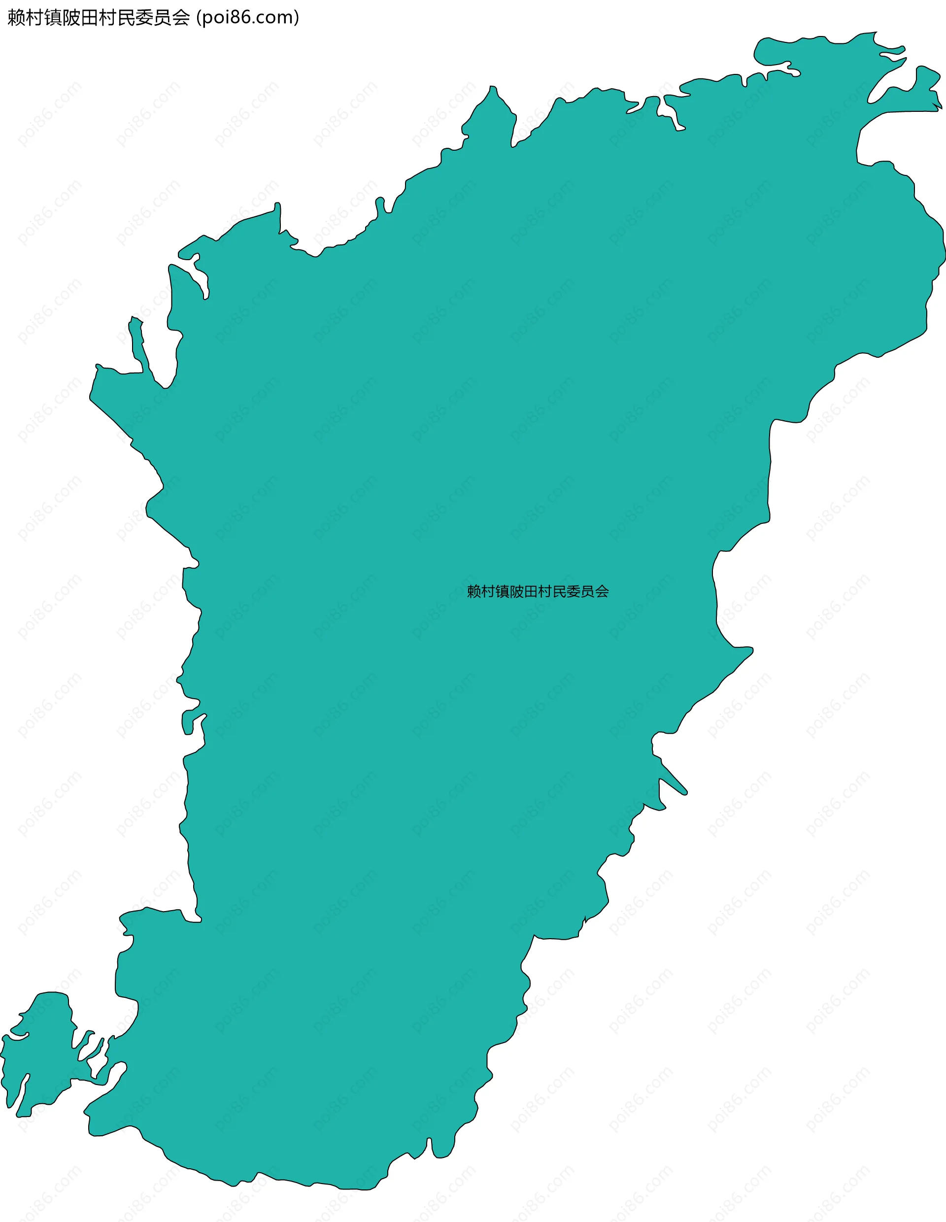 赖村镇陂田村民委员会边界地图