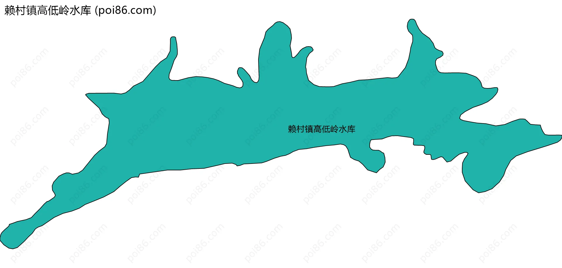 赖村镇高低岭水库边界地图