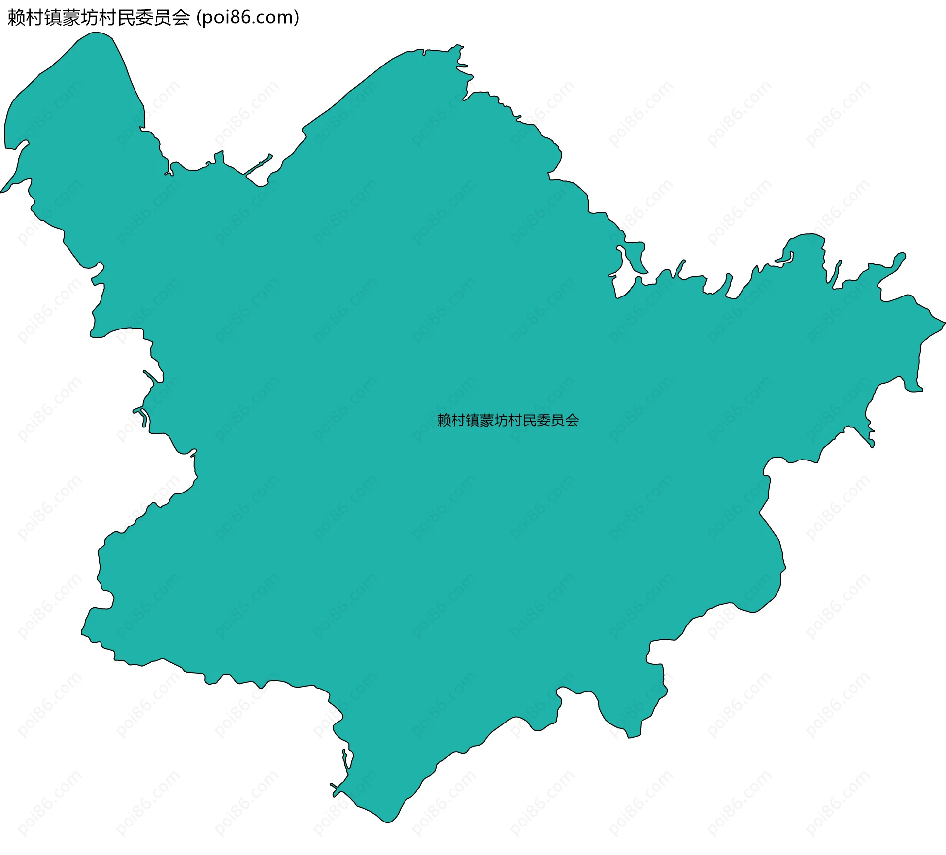 赖村镇蒙坊村民委员会边界地图