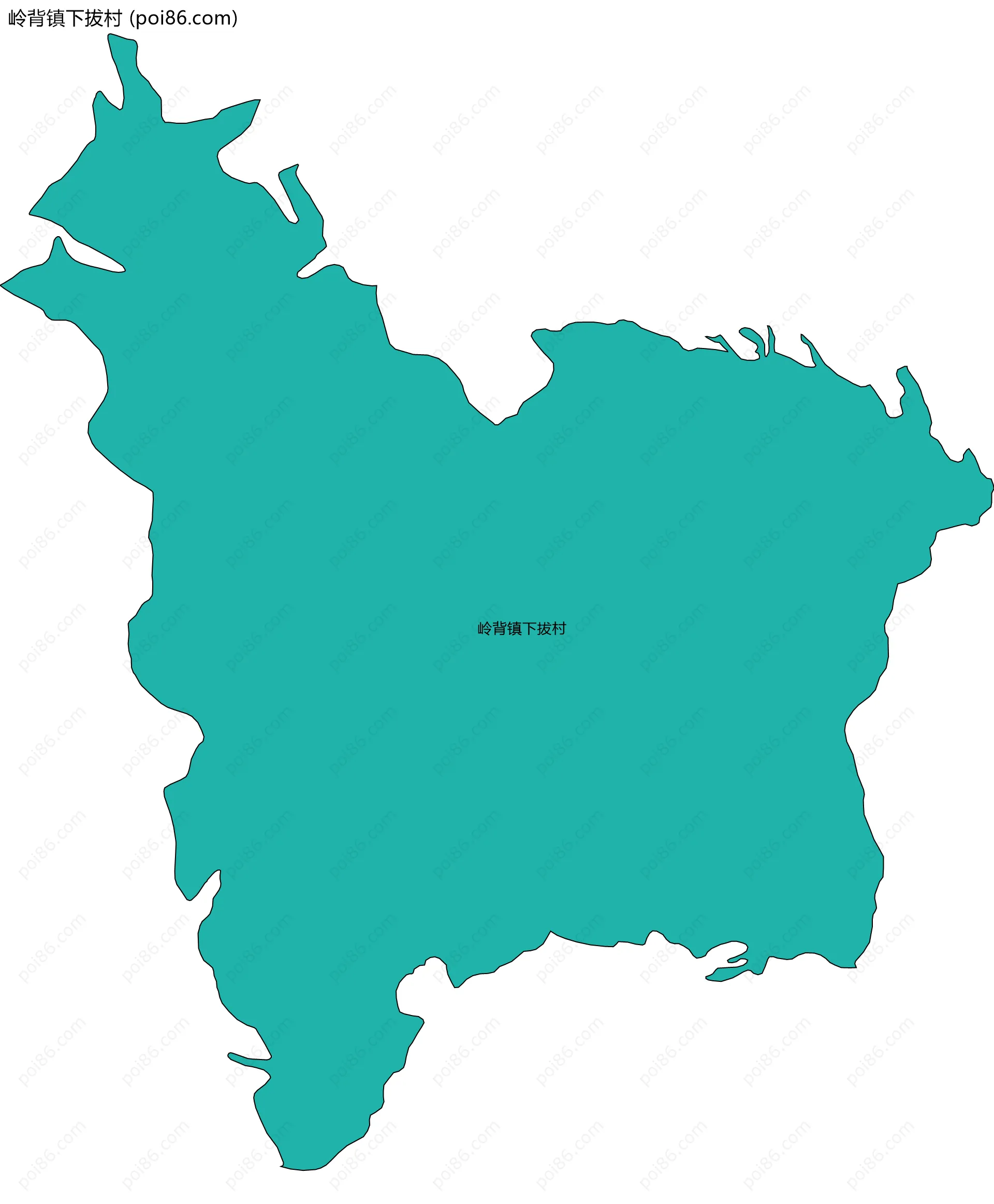 岭背镇下拔村边界地图