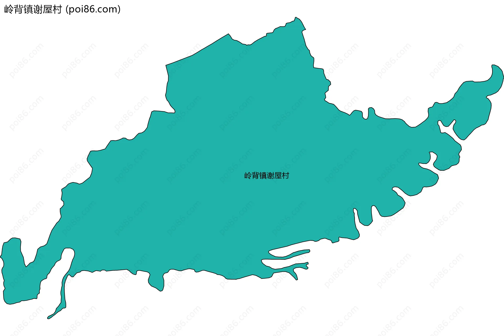 岭背镇谢屋村边界地图