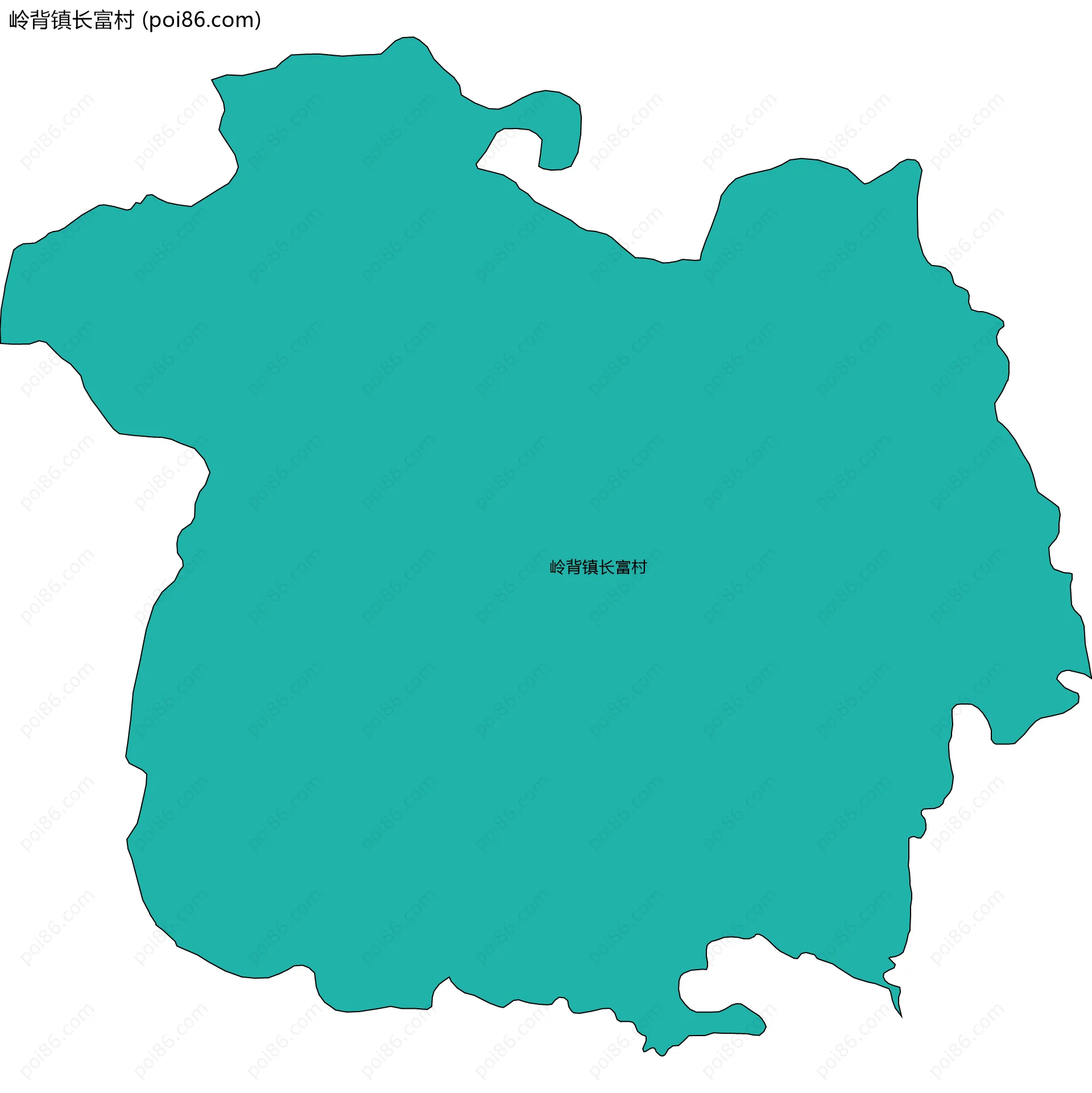 岭背镇长富村边界地图