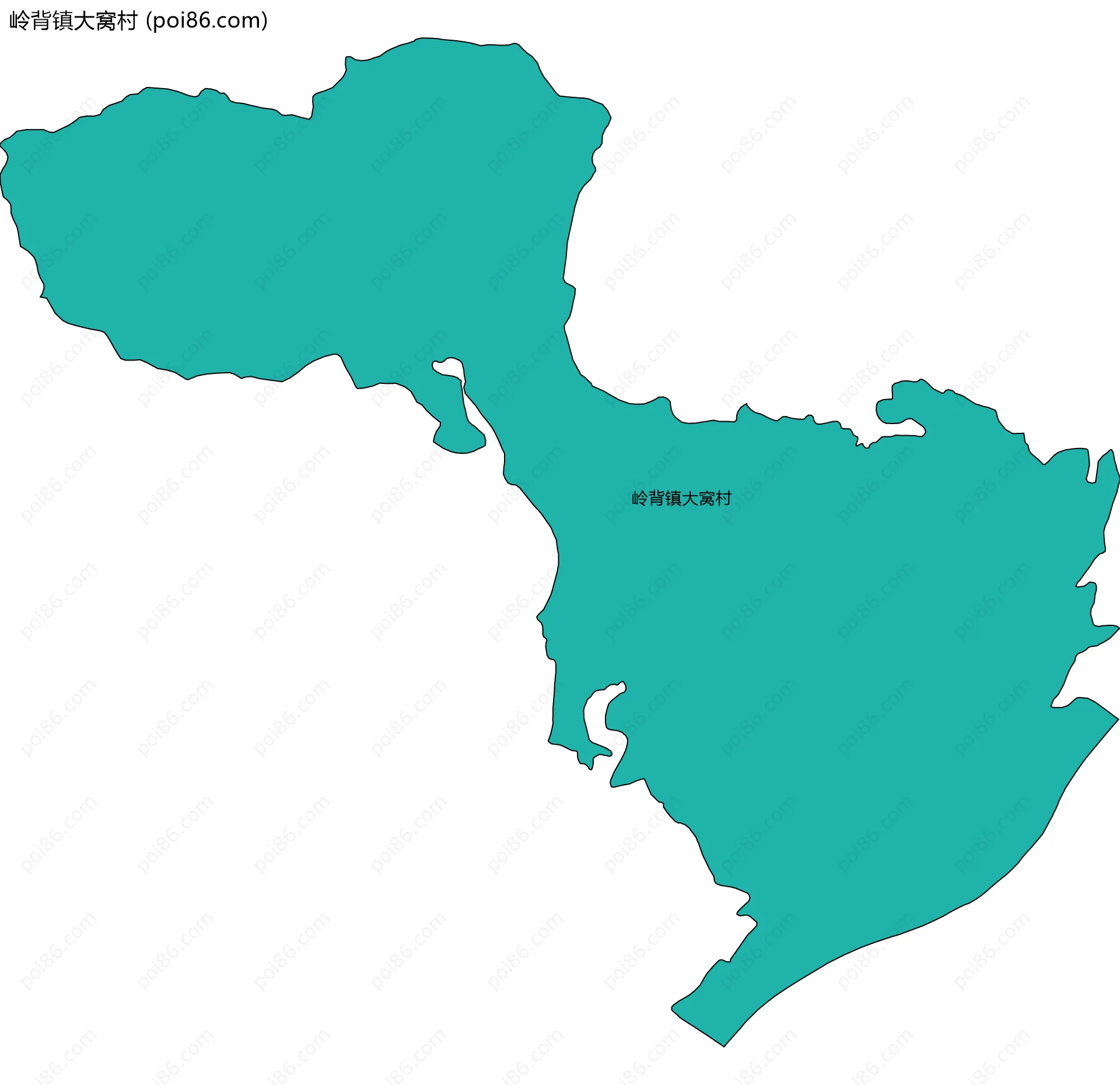 岭背镇大窝村边界地图