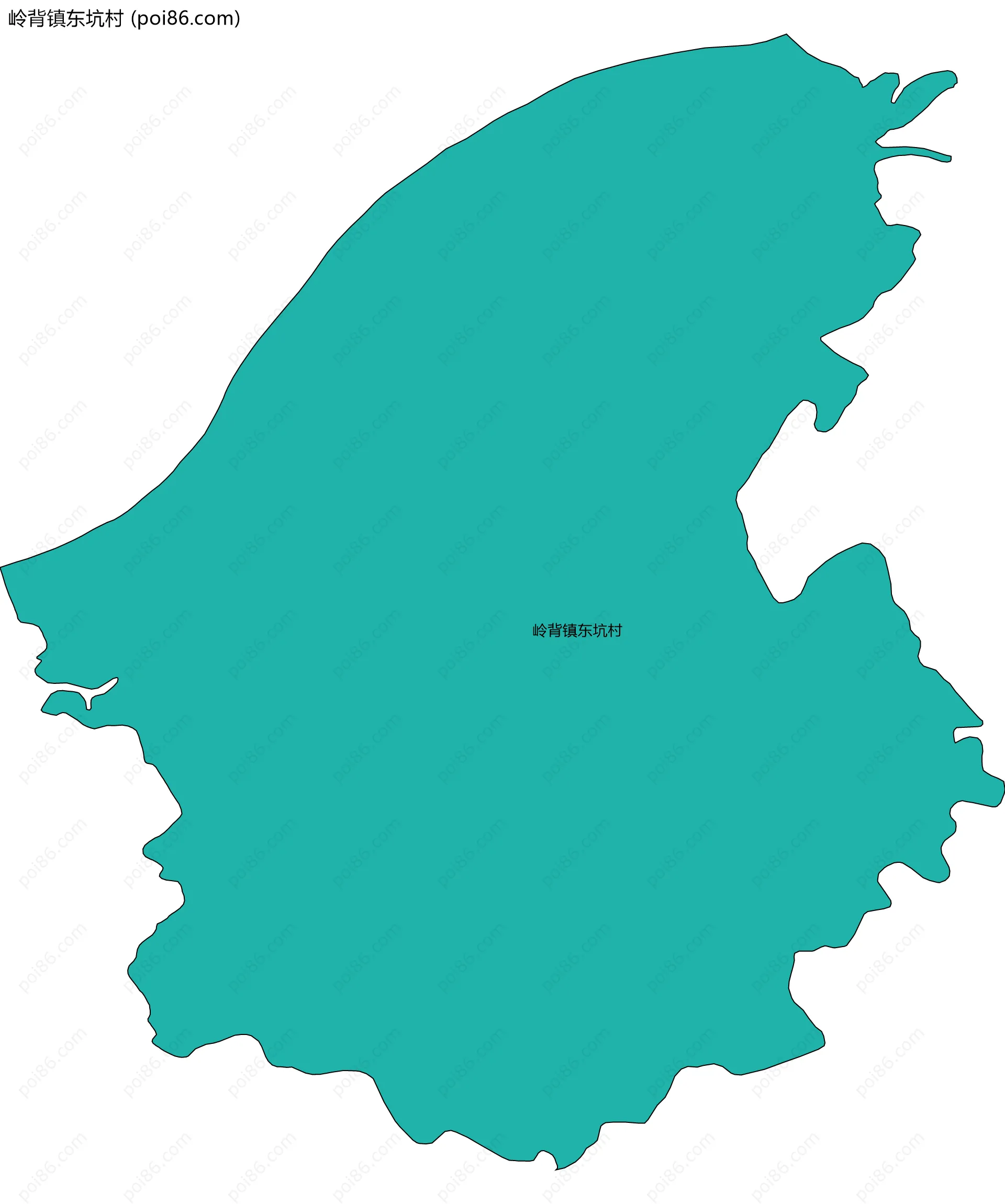 岭背镇东坑村边界地图