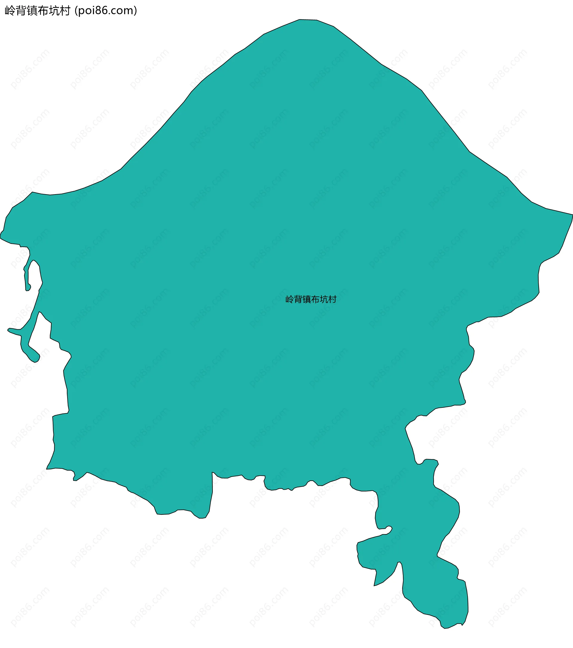 岭背镇布坑村边界地图
