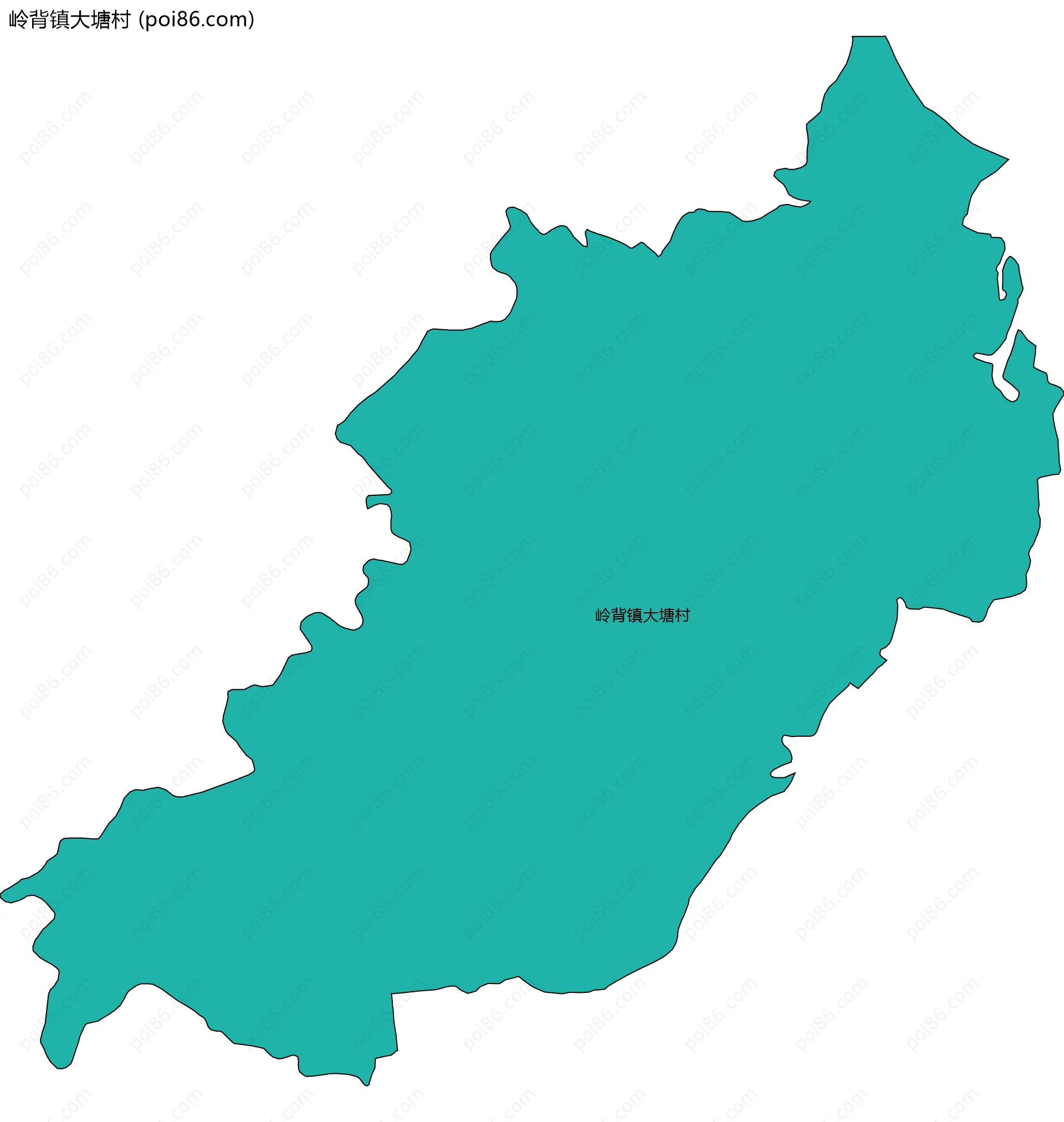 岭背镇大塘村边界地图