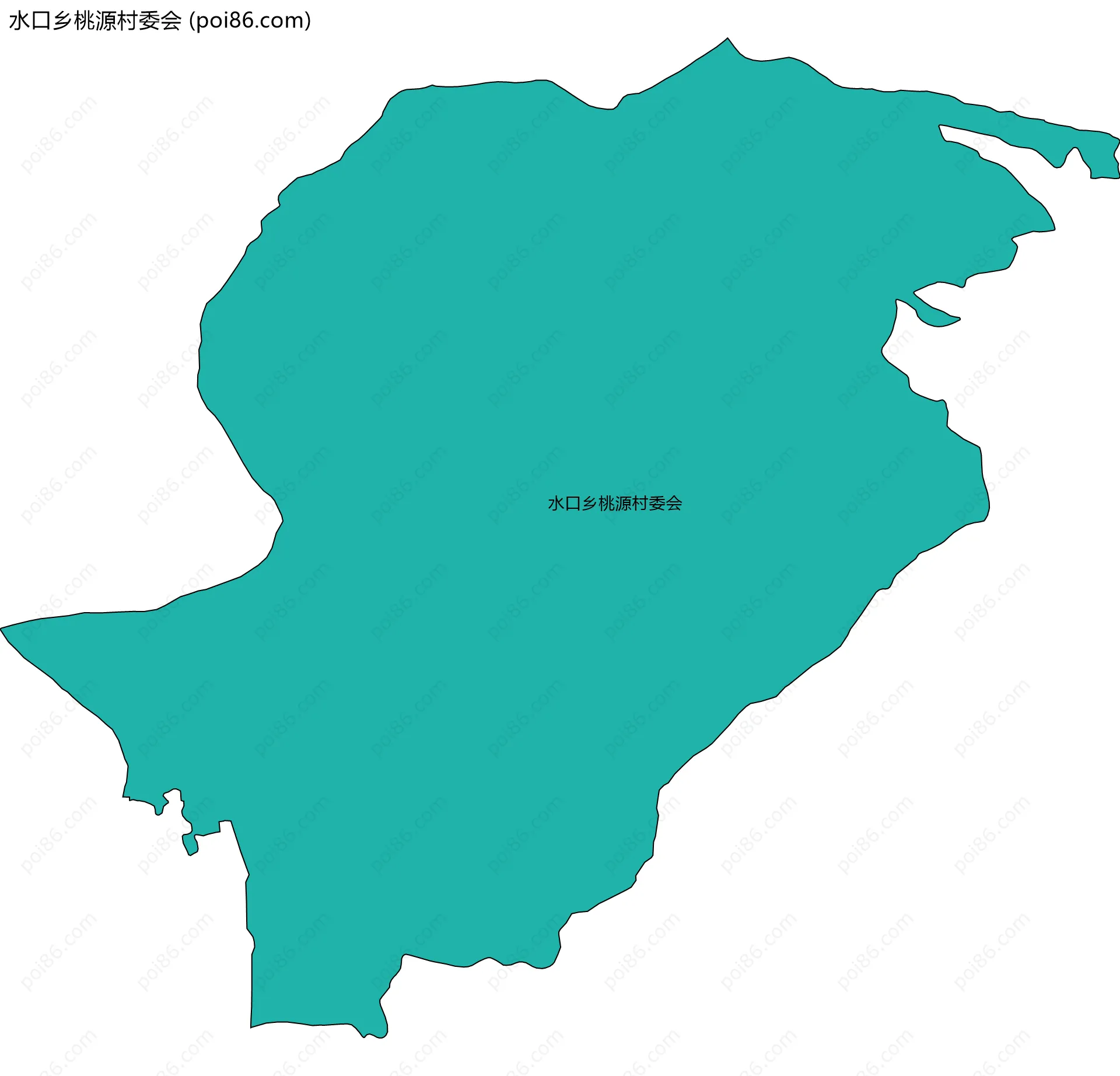 水口乡桃源村委会边界地图