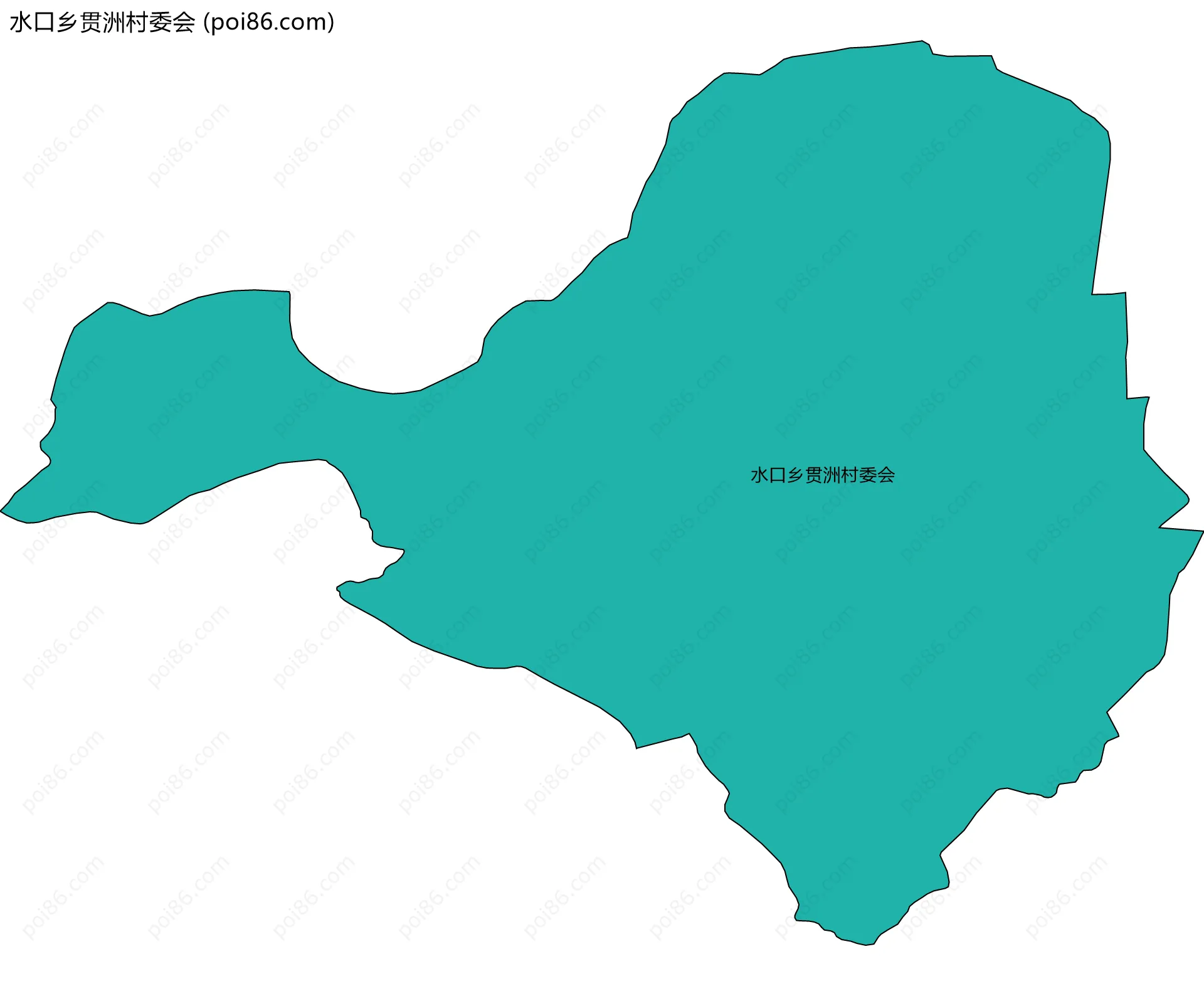 水口乡贯洲村委会边界地图
