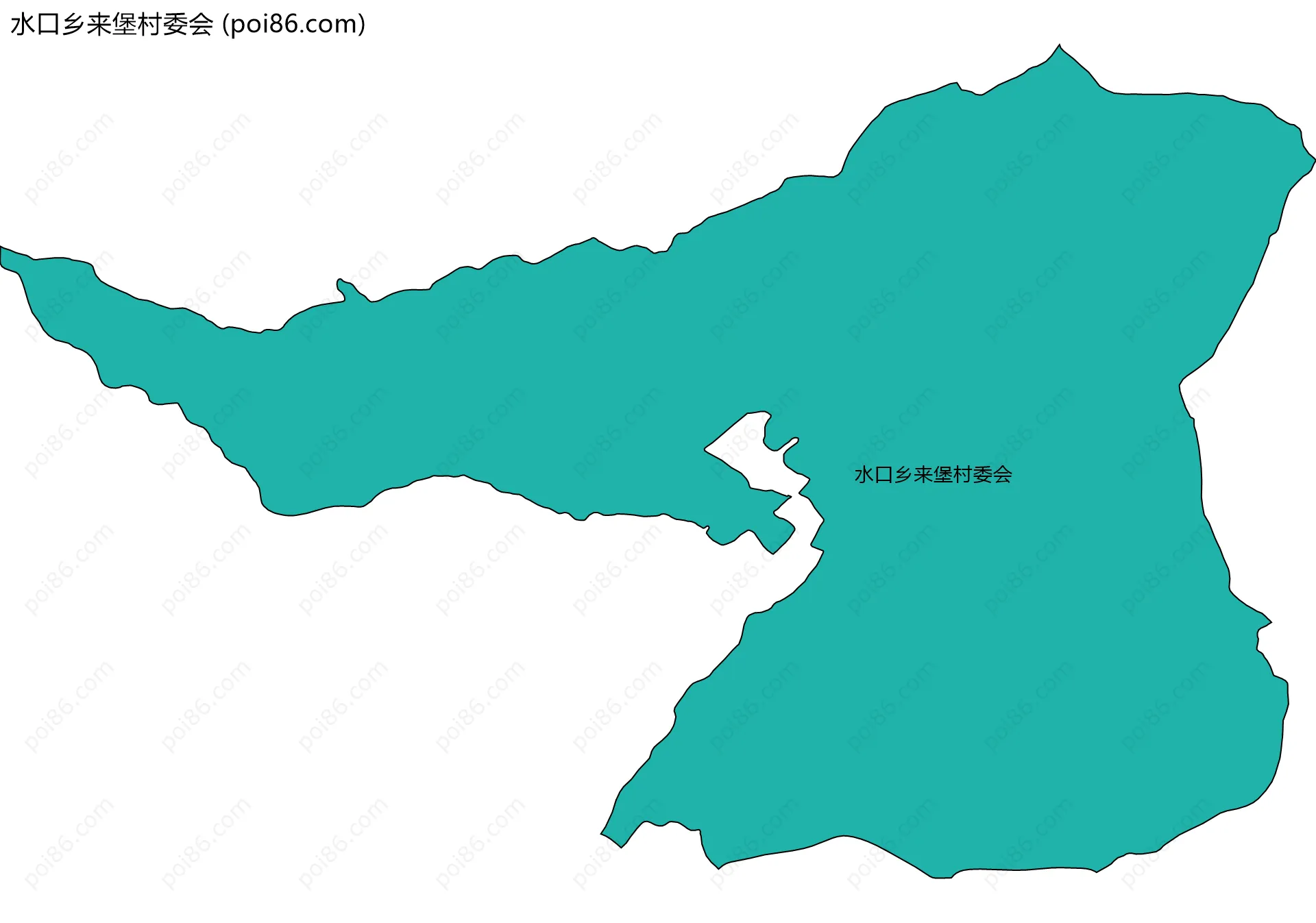 水口乡来堡村委会边界地图