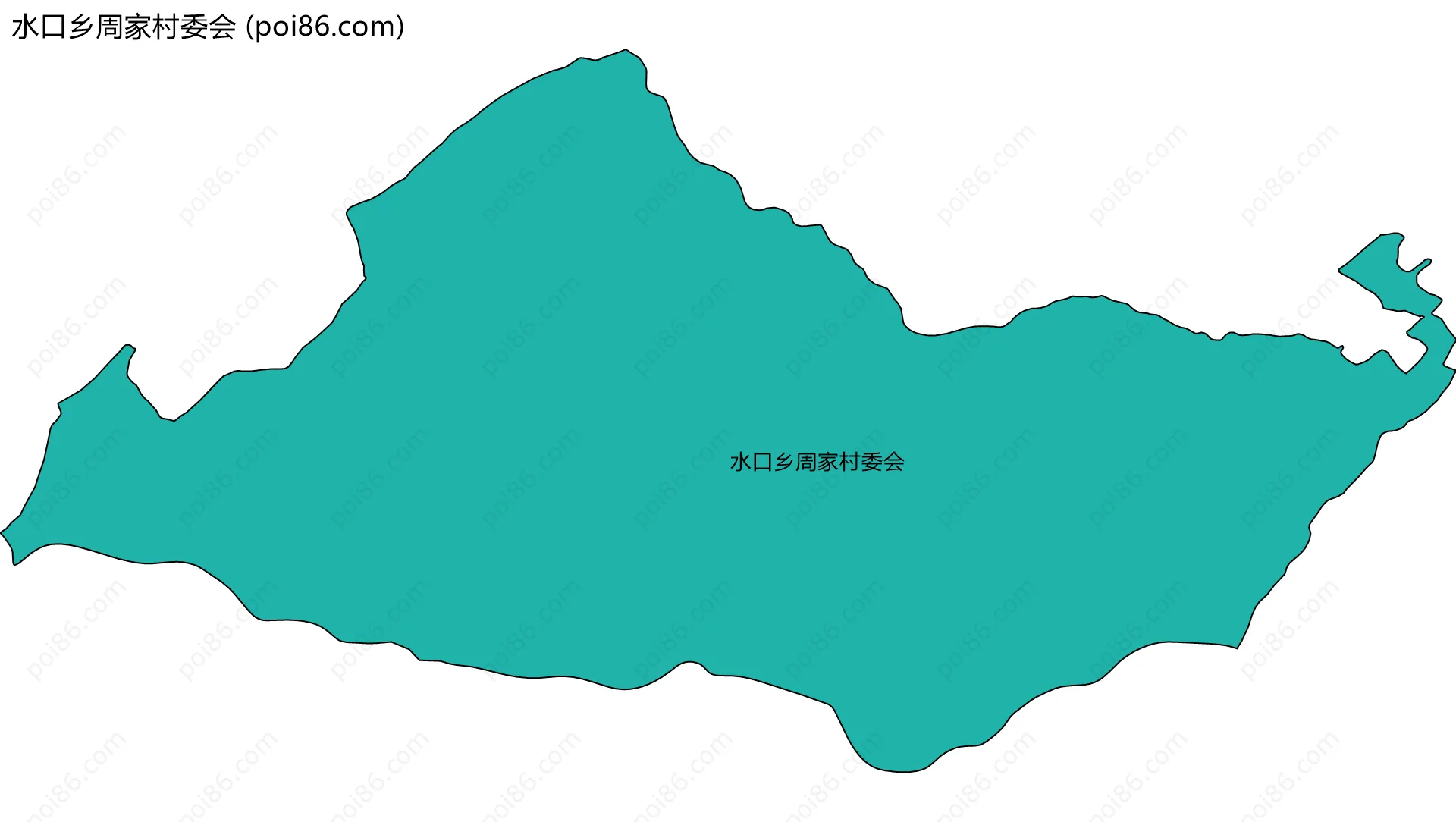 水口乡周家村委会边界地图