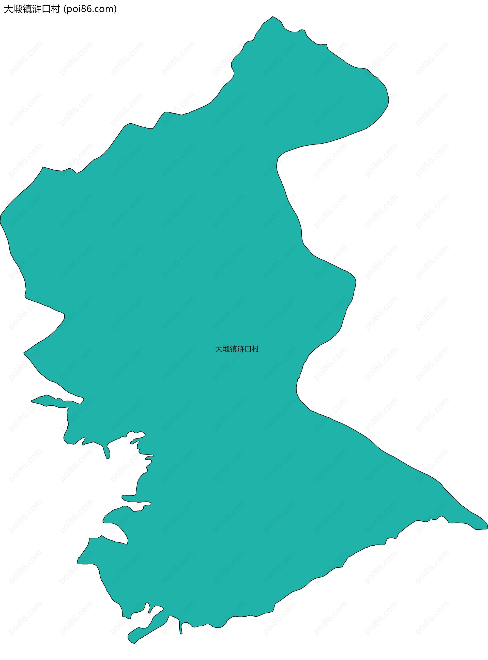 大塅镇浒口村边界地图