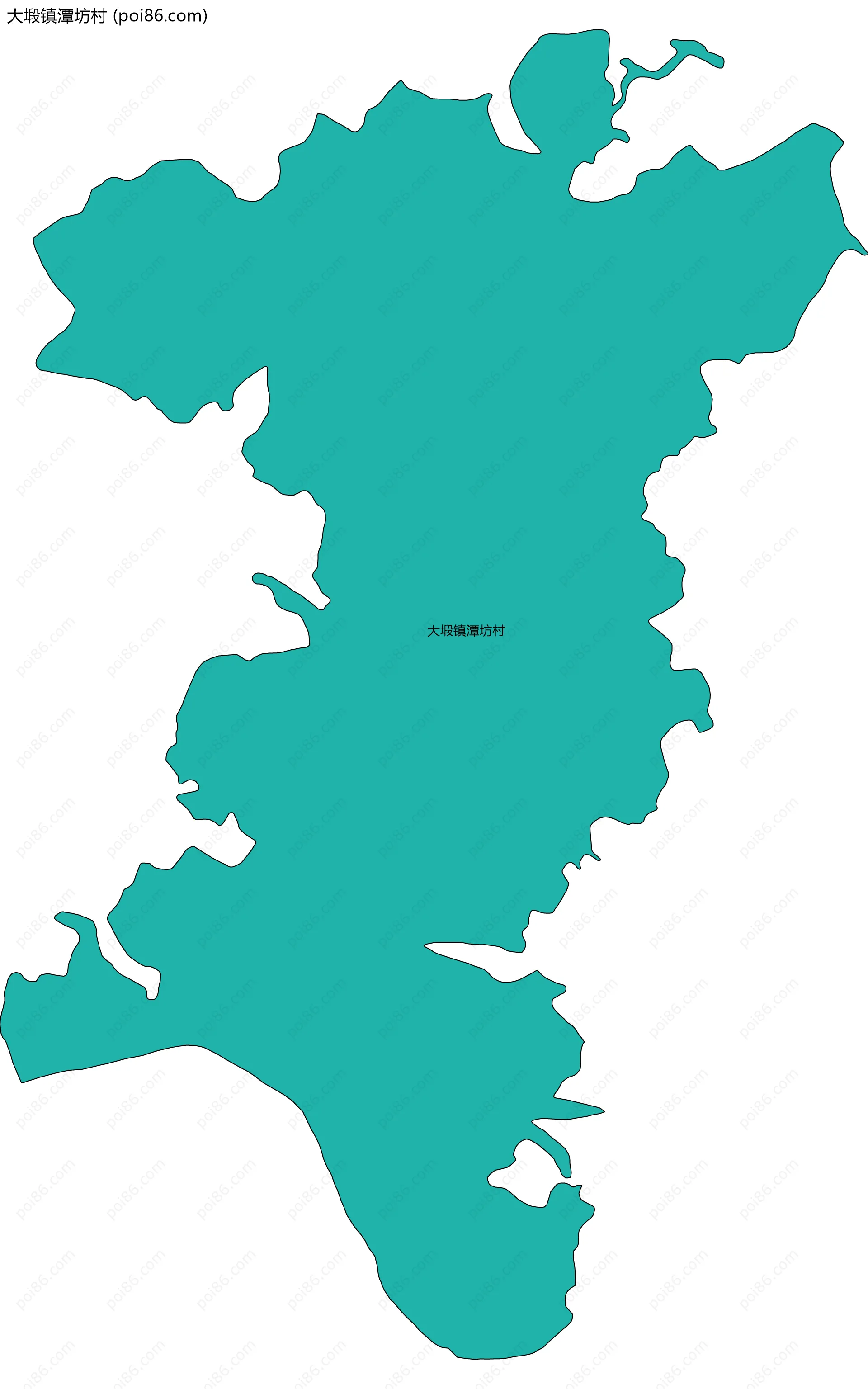 大塅镇潭坊村边界地图