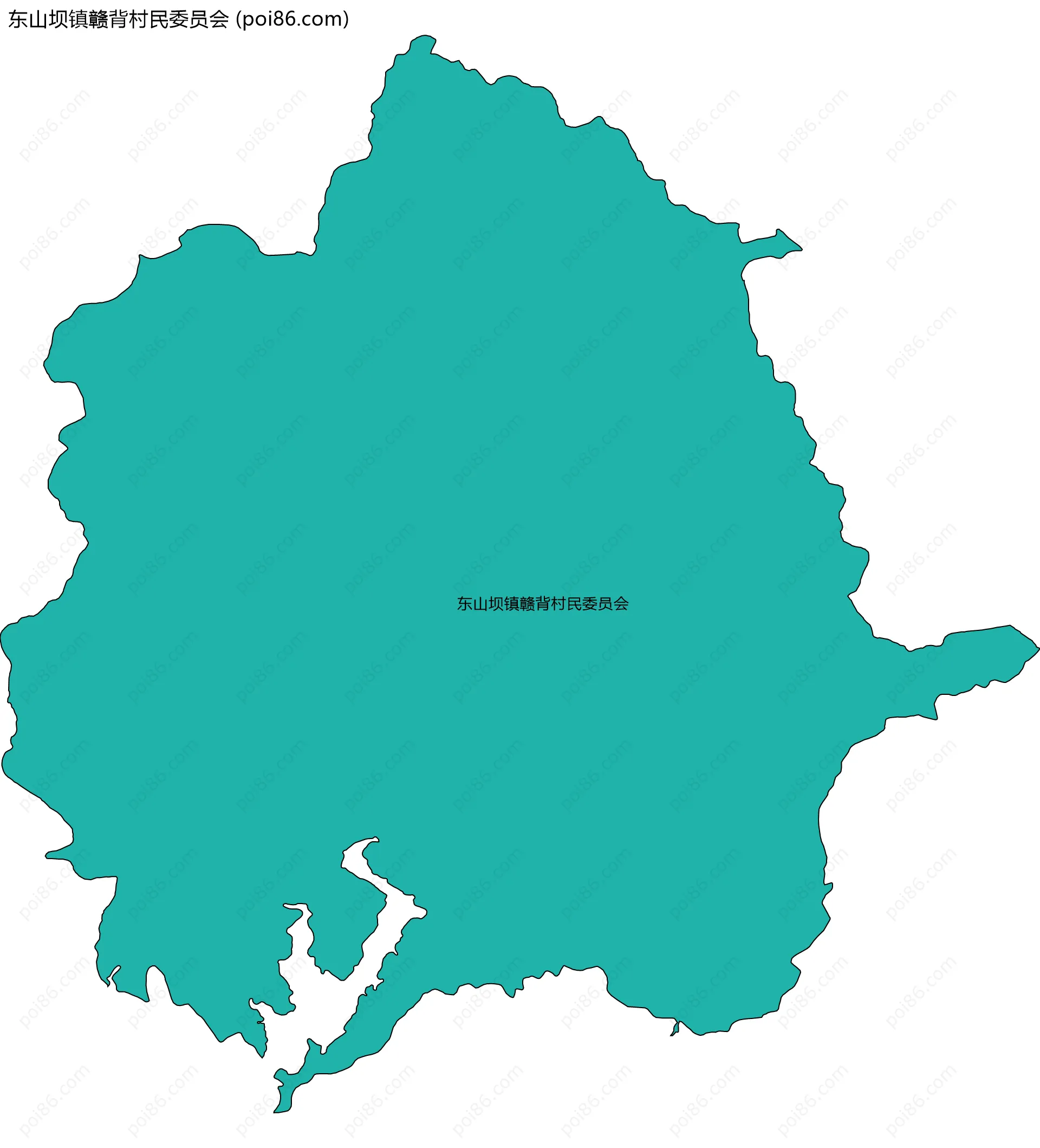 东山坝镇赣背村民委员会边界地图