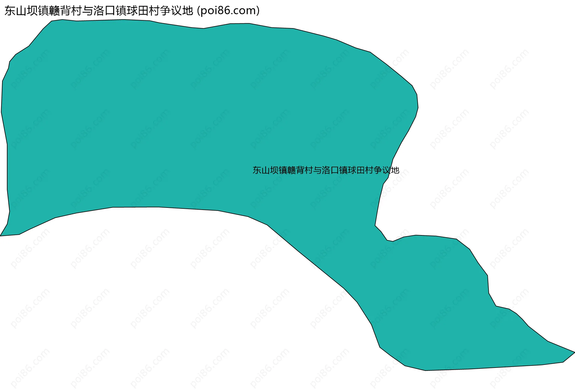 东山坝镇赣背村与洛口镇球田村争议地边界地图
