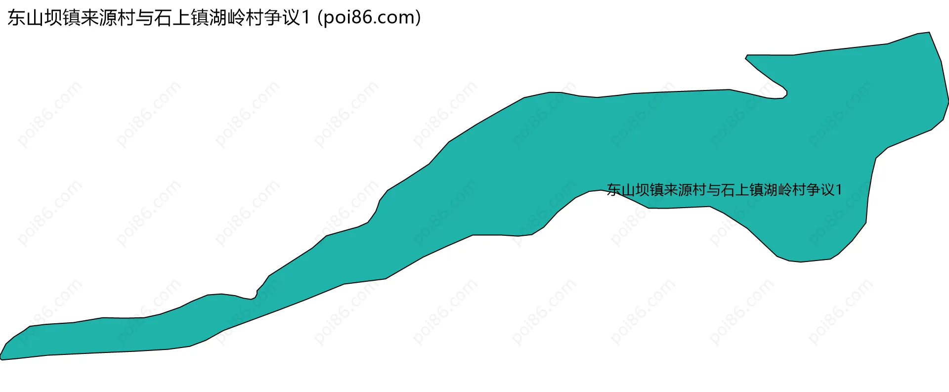 东山坝镇来源村与石上镇湖岭村争议1边界地图