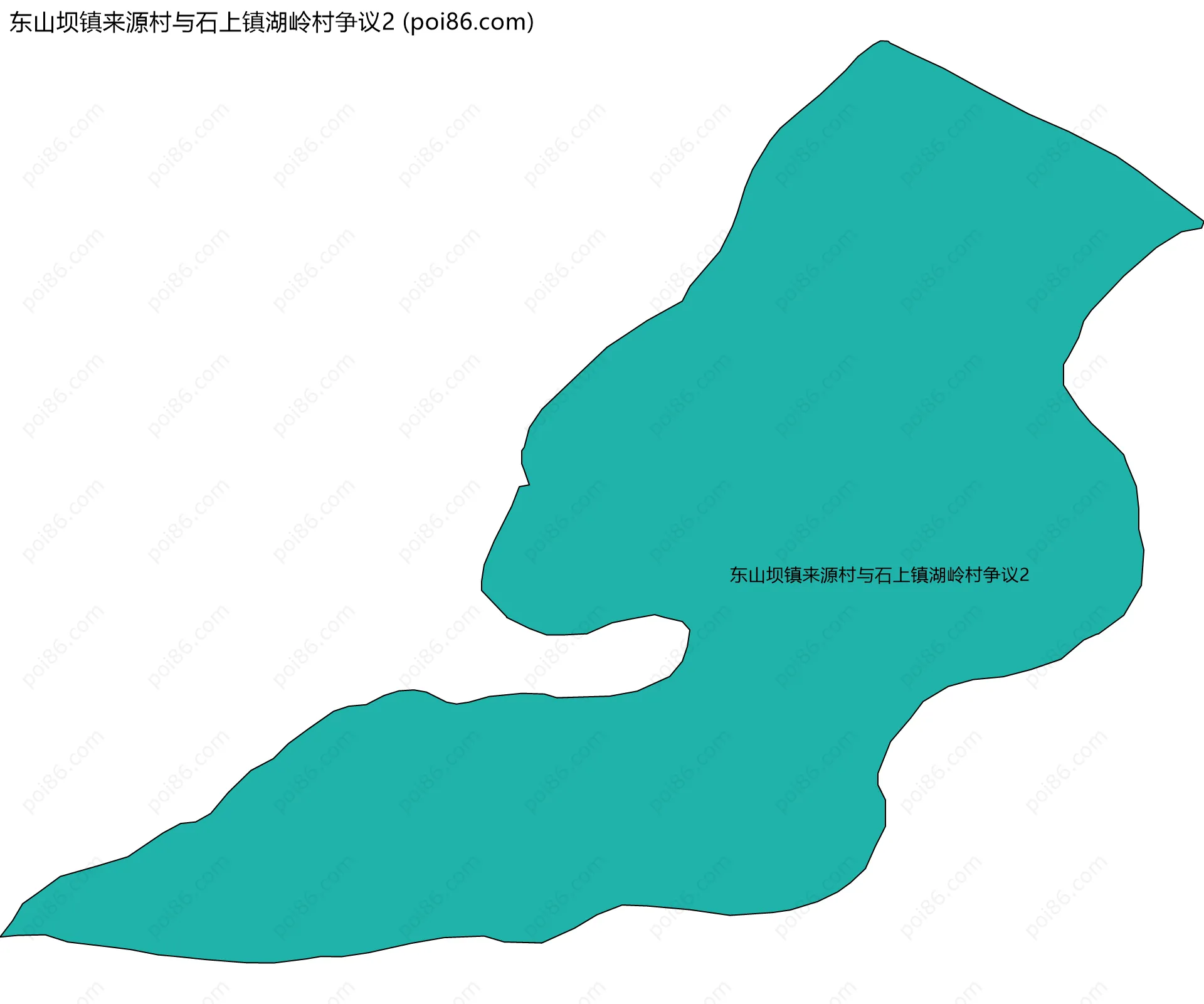 东山坝镇来源村与石上镇湖岭村争议2边界地图