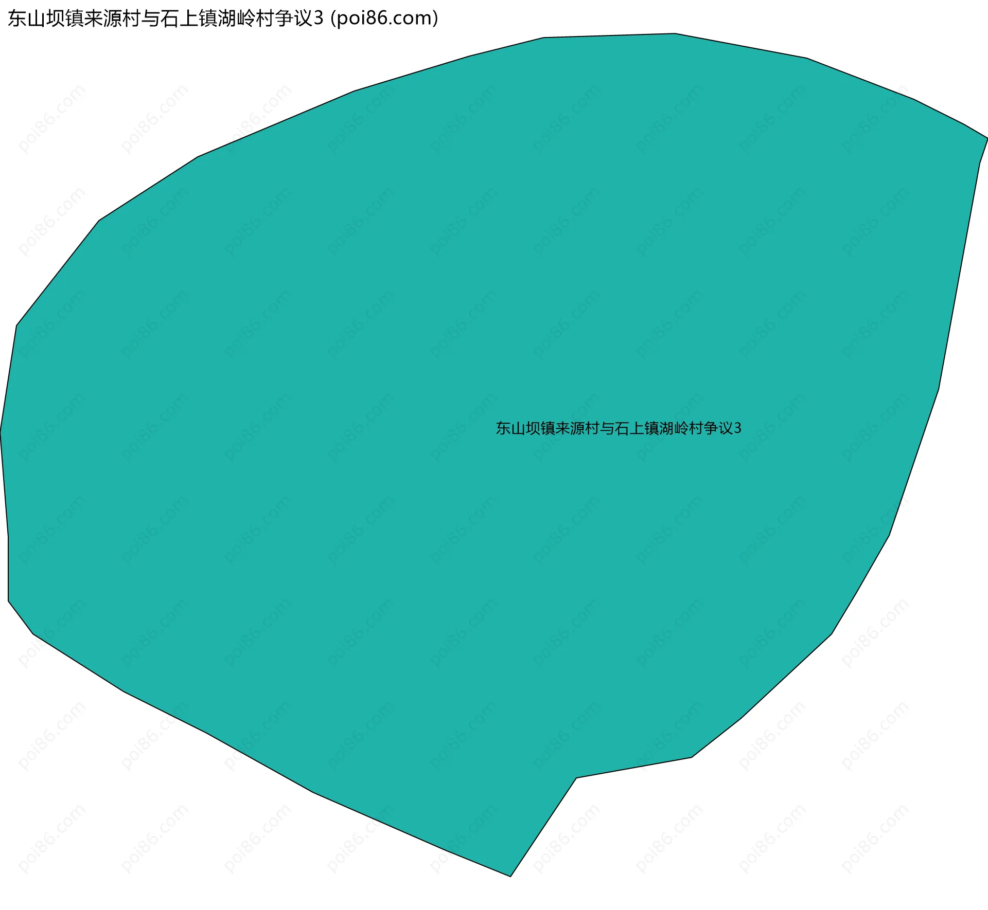 东山坝镇来源村与石上镇湖岭村争议3边界地图