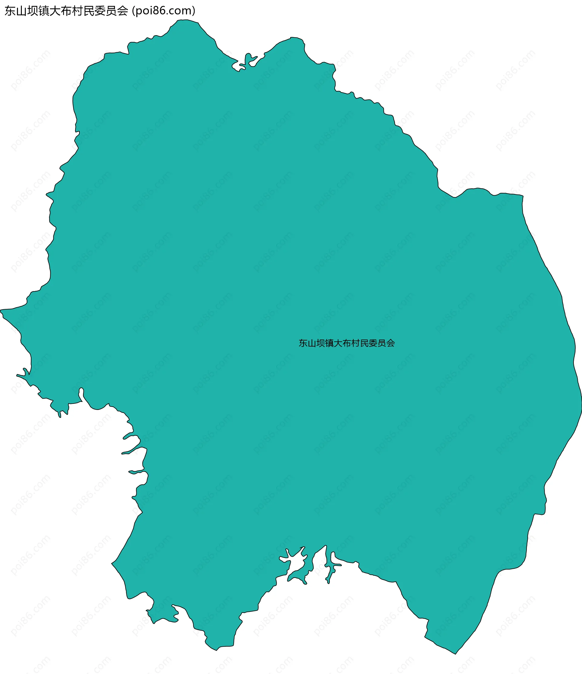 东山坝镇大布村民委员会边界地图