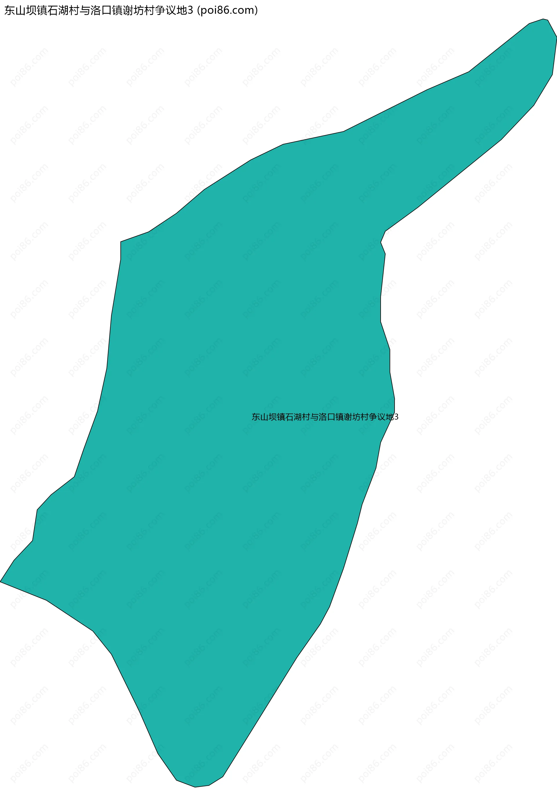 东山坝镇石湖村与洛口镇谢坊村争议地3边界地图